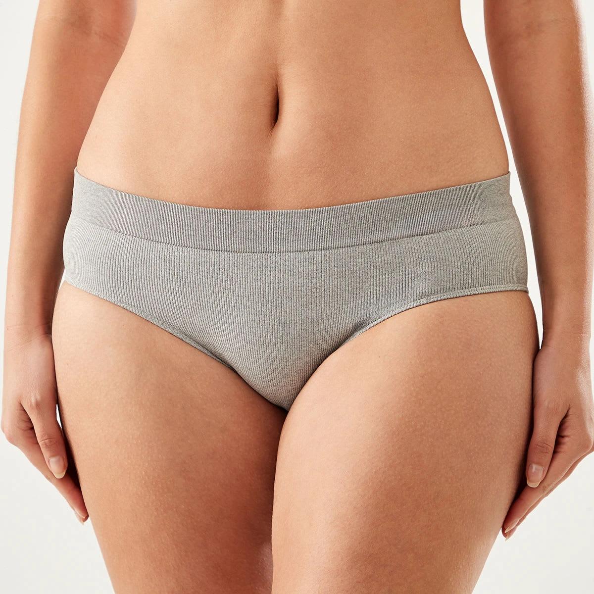 4 3 Pack Ribbed Seamfree Boyleg Briefs BLACK, GREY MARLE, BLACK, 4 of 9
