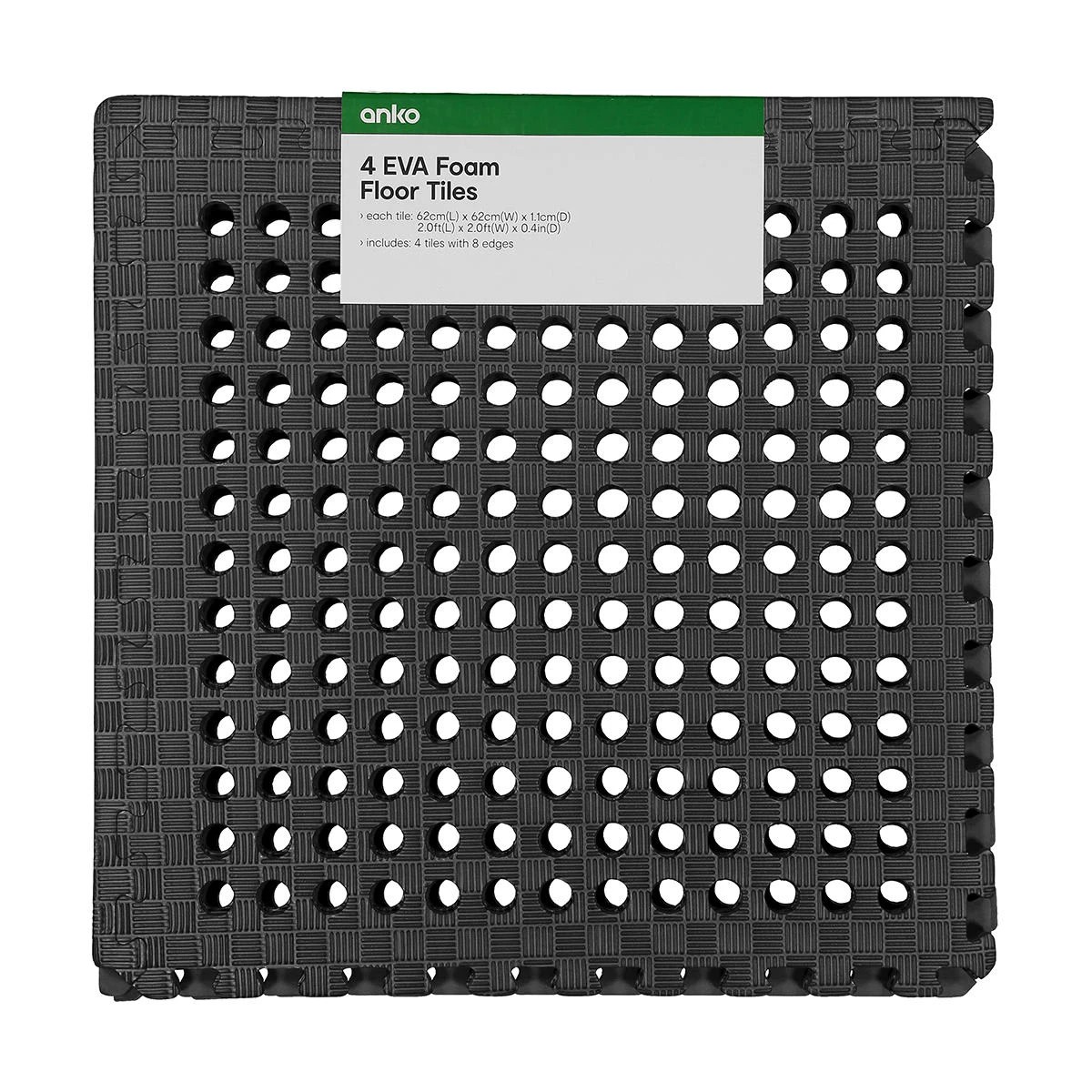 10 4 Pack EVA Floor Tiles - Charcoal, 10 of 10