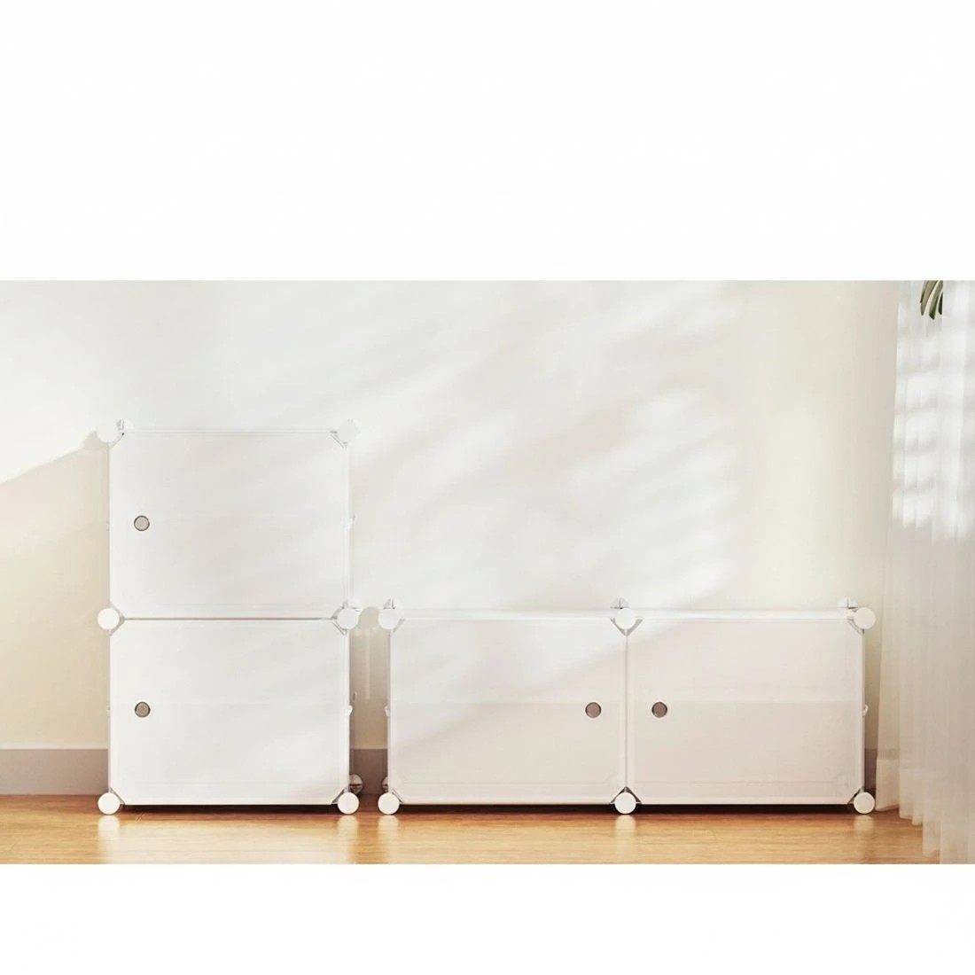 4 Artiss Shoe Rack DIY Set of 2 Storage Cube Stackable - White, 4 of 4