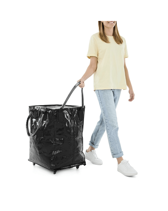 91cm Foldable Shopping Trolley - Black