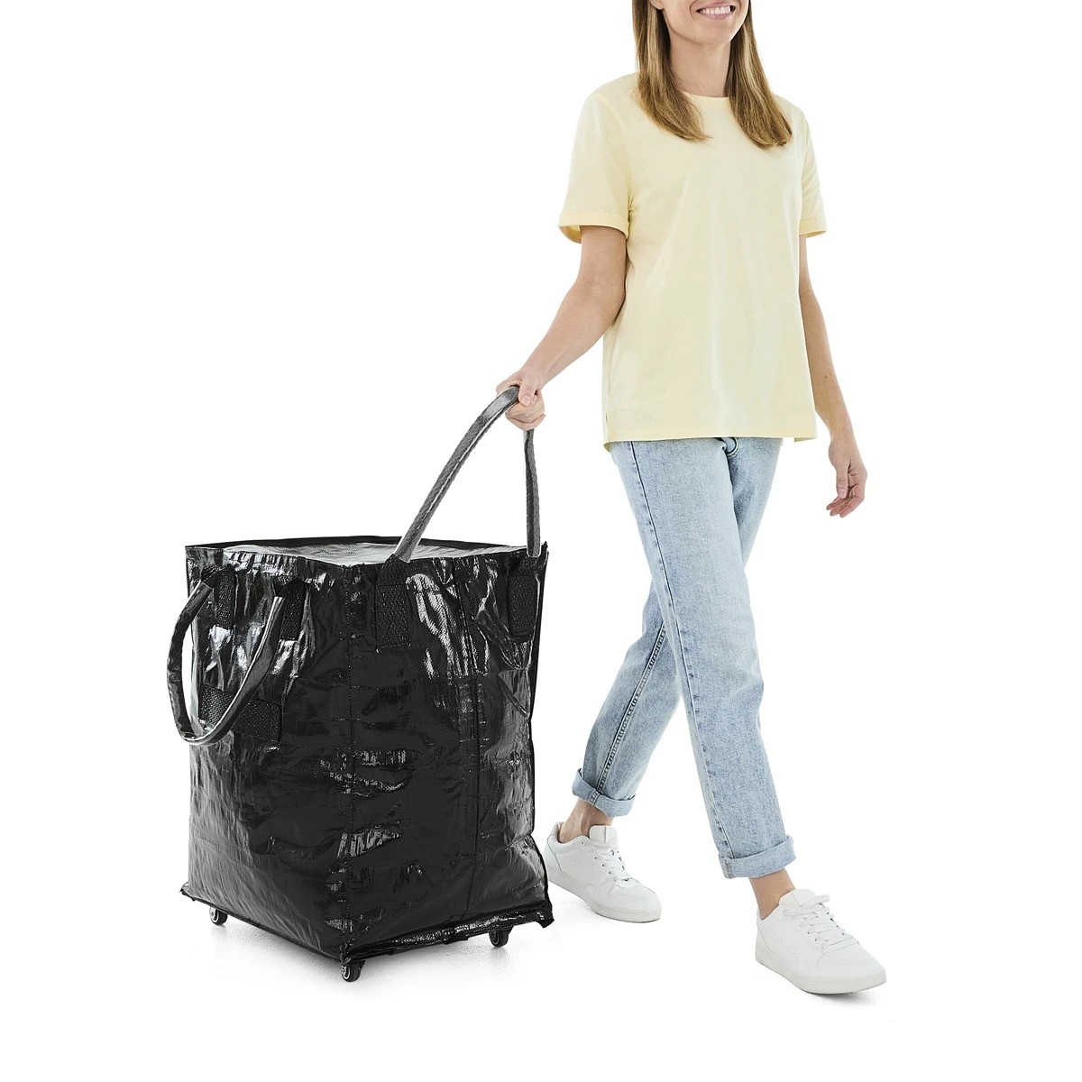 1 91cm Foldable Shopping Trolley - Black, 1 of 10