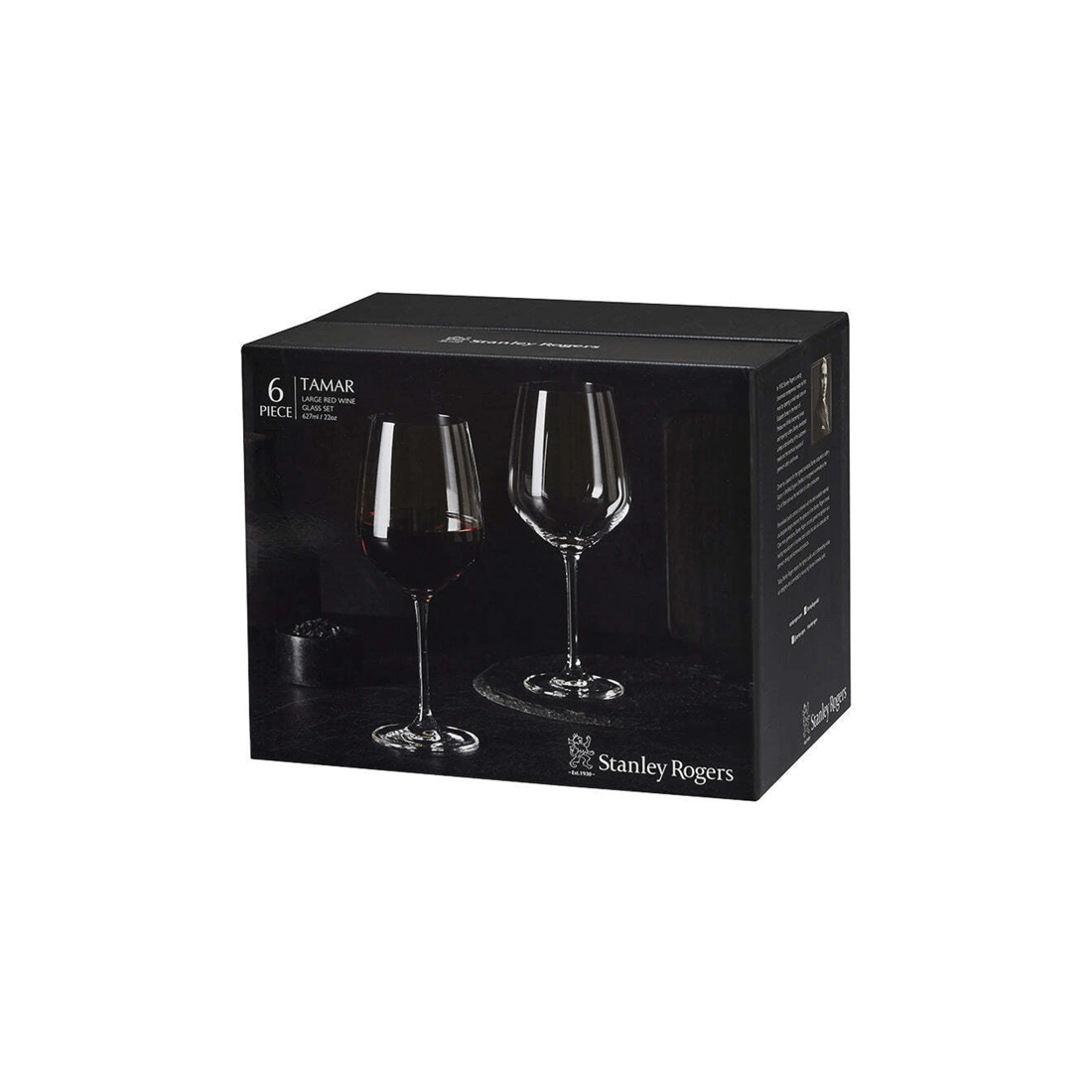 3 6pc Stanley Rogers Tamar 627ml Red Wine Crystal Glass Stemmed Party Set Large
 - Clear, 3 of 3