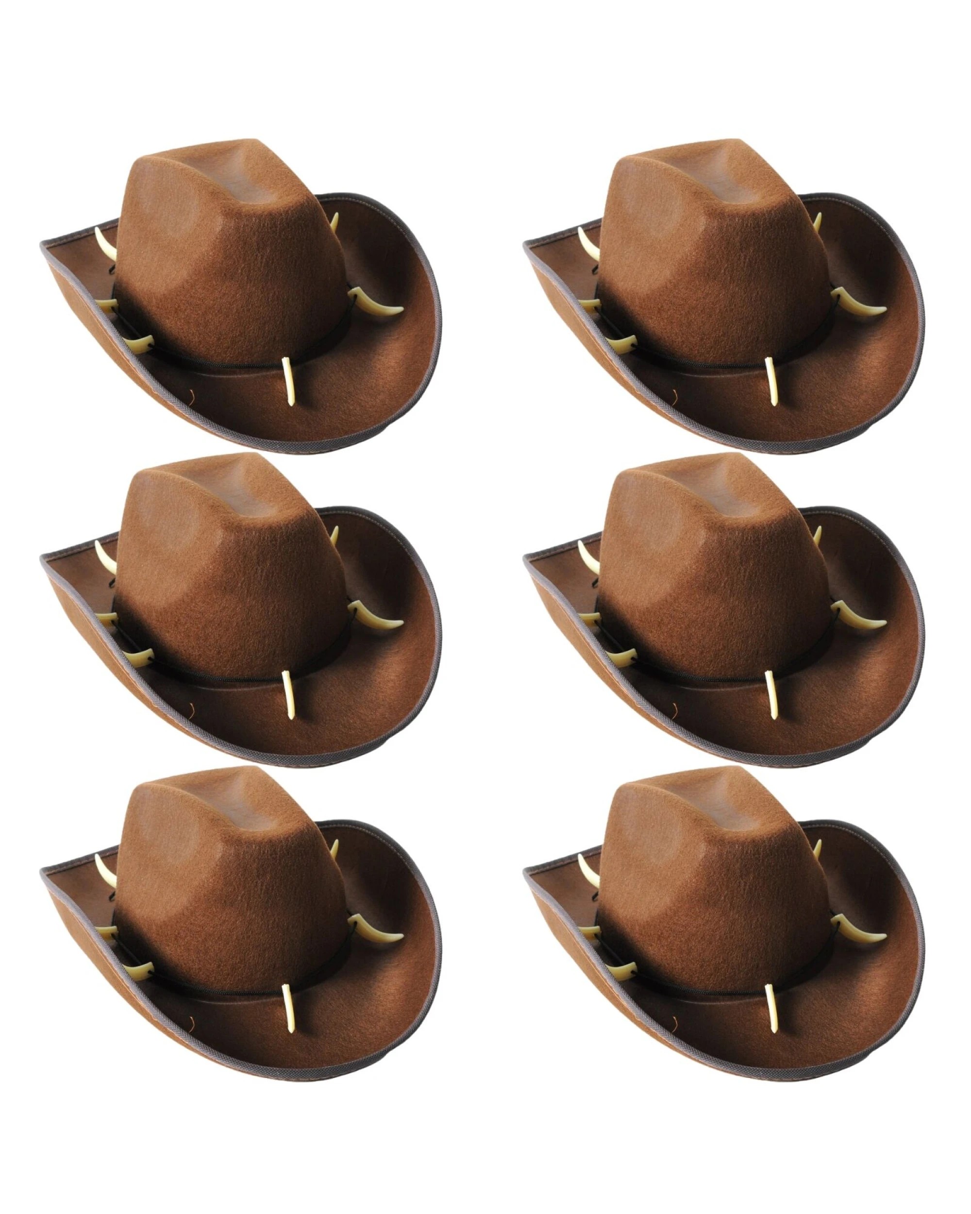 1 BR Costumes Crocodile Dundee Cowboy Felt Hat 6-Pack, 1 of 3