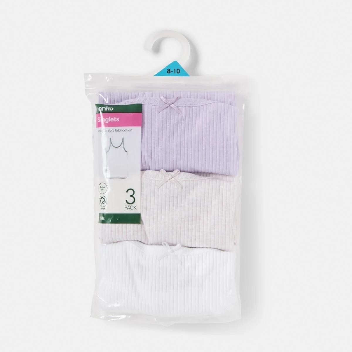 9 3 Pack Super Soft Singlets Pur Multi, 9 of 9