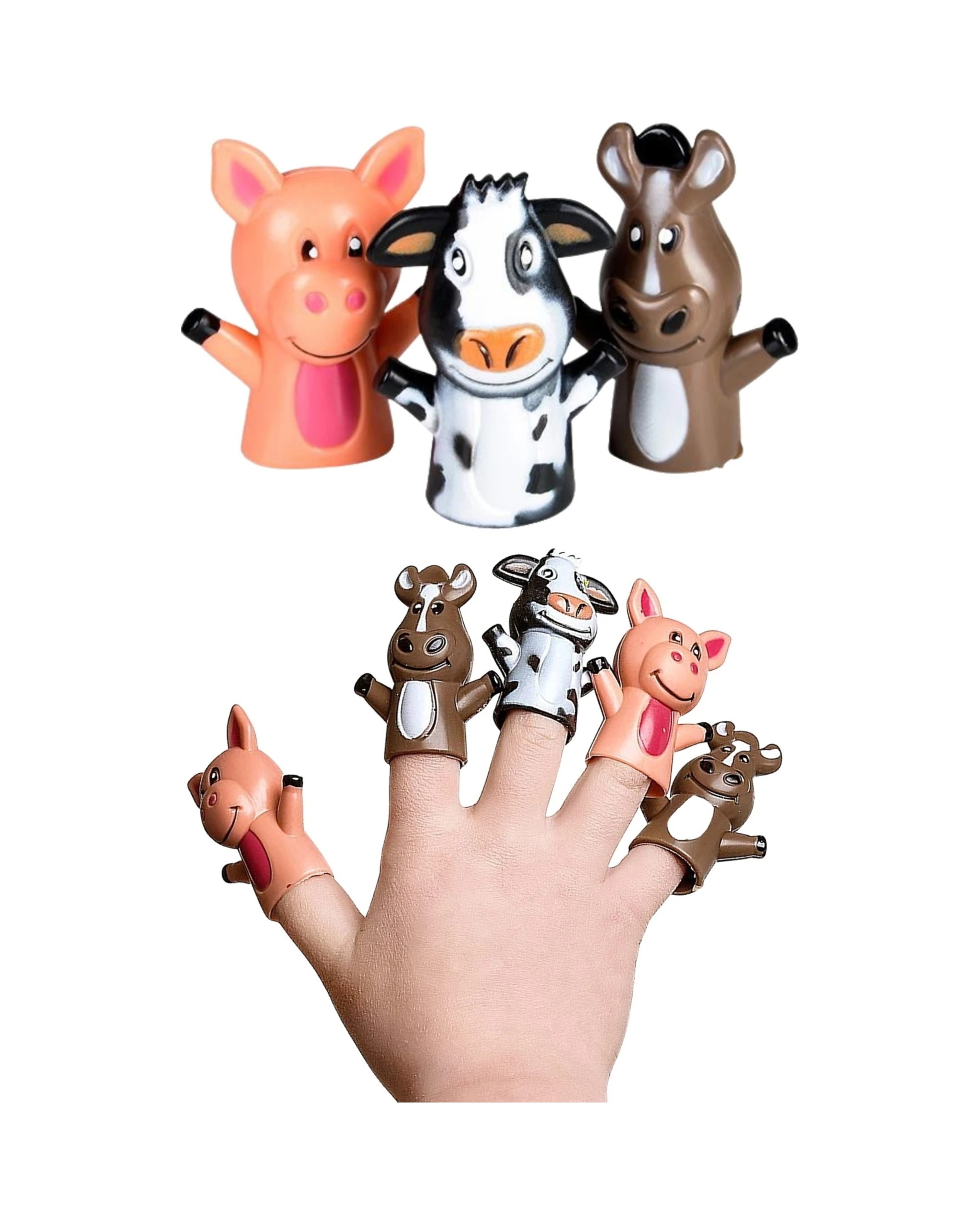 1 Partyrama Farm Animal Finger Puppets Pack of 12, 1 of 1