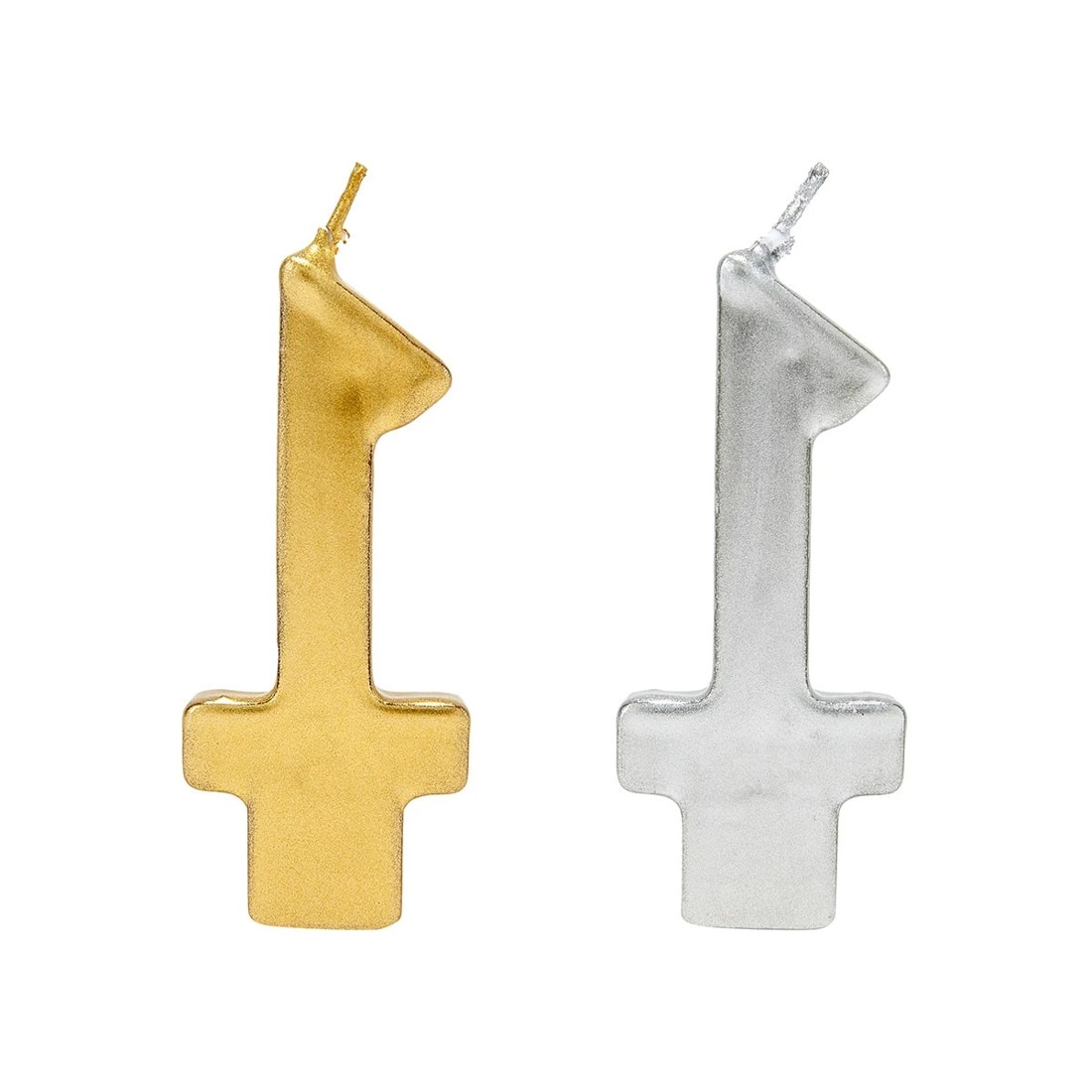 3 Metallic Candle Number 1 - Assorted, 3 of 6