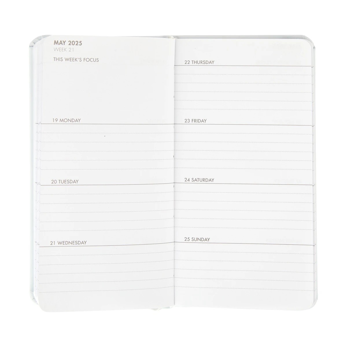 5 2025 Slim Weekly Diary - Lavender, 5 of 7