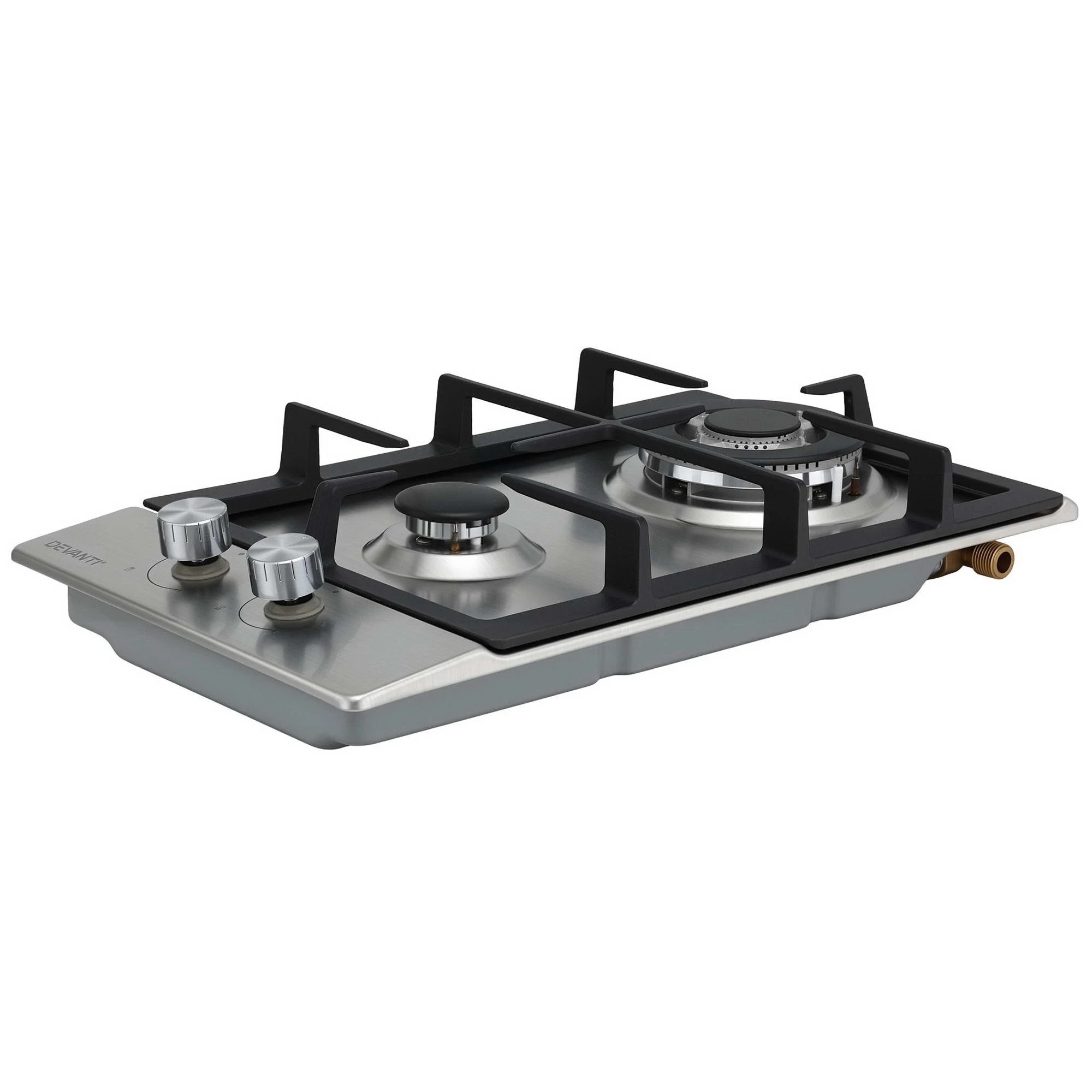 3 Devanti Gas Cooktop 30cm 2 Burner - Silver, 3 of 10