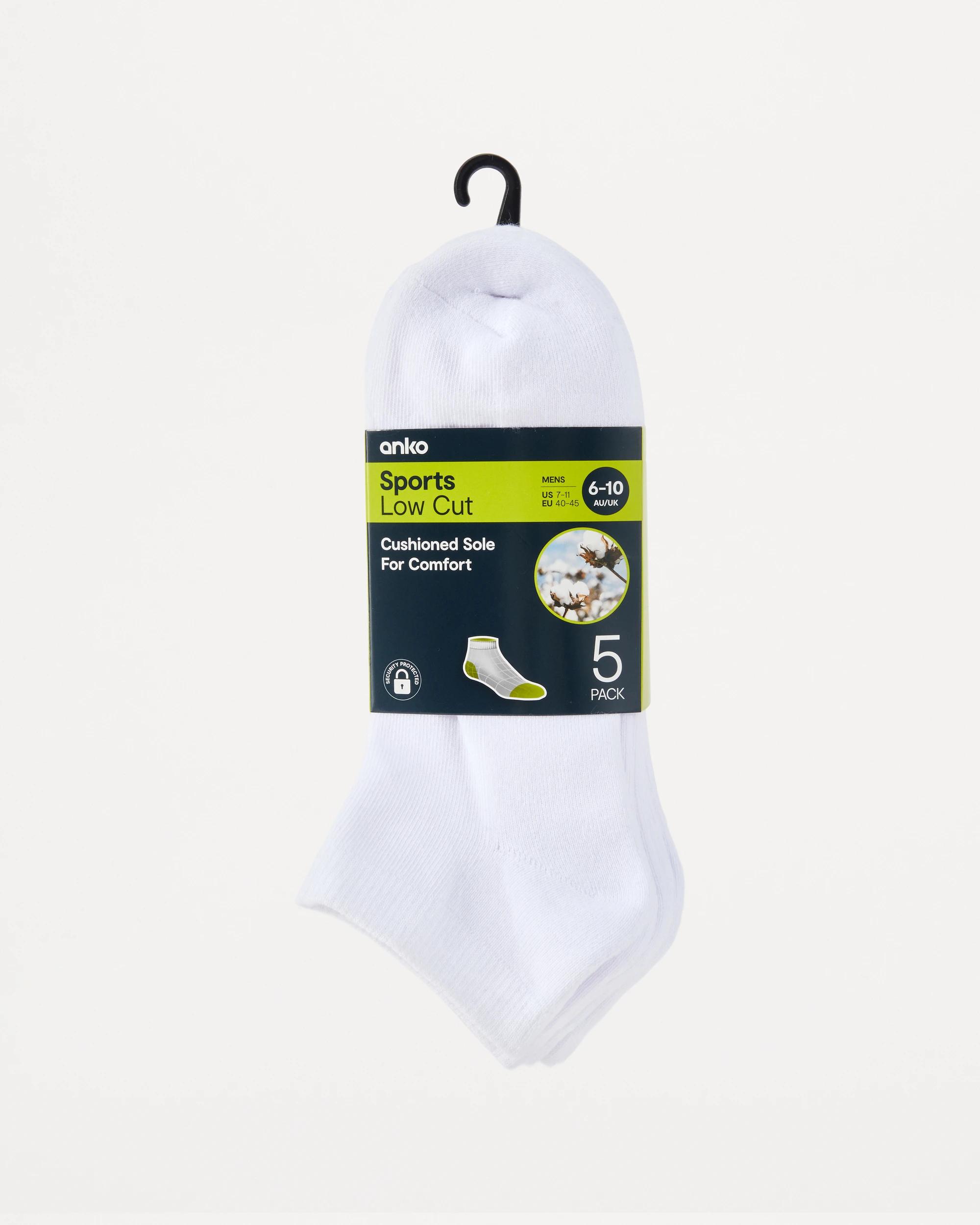 3 5 Pack Low Cut Sport Socks WHITE, 3 of 3