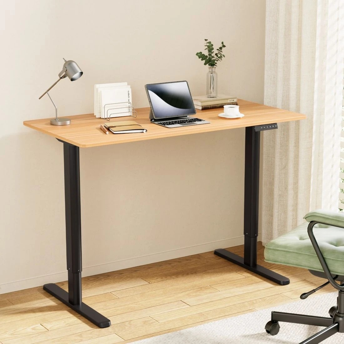 3 120CM Artiss Electric Standing Desk Sit Stand Desks Home Office Computer Desk - Brown, 3 of 7