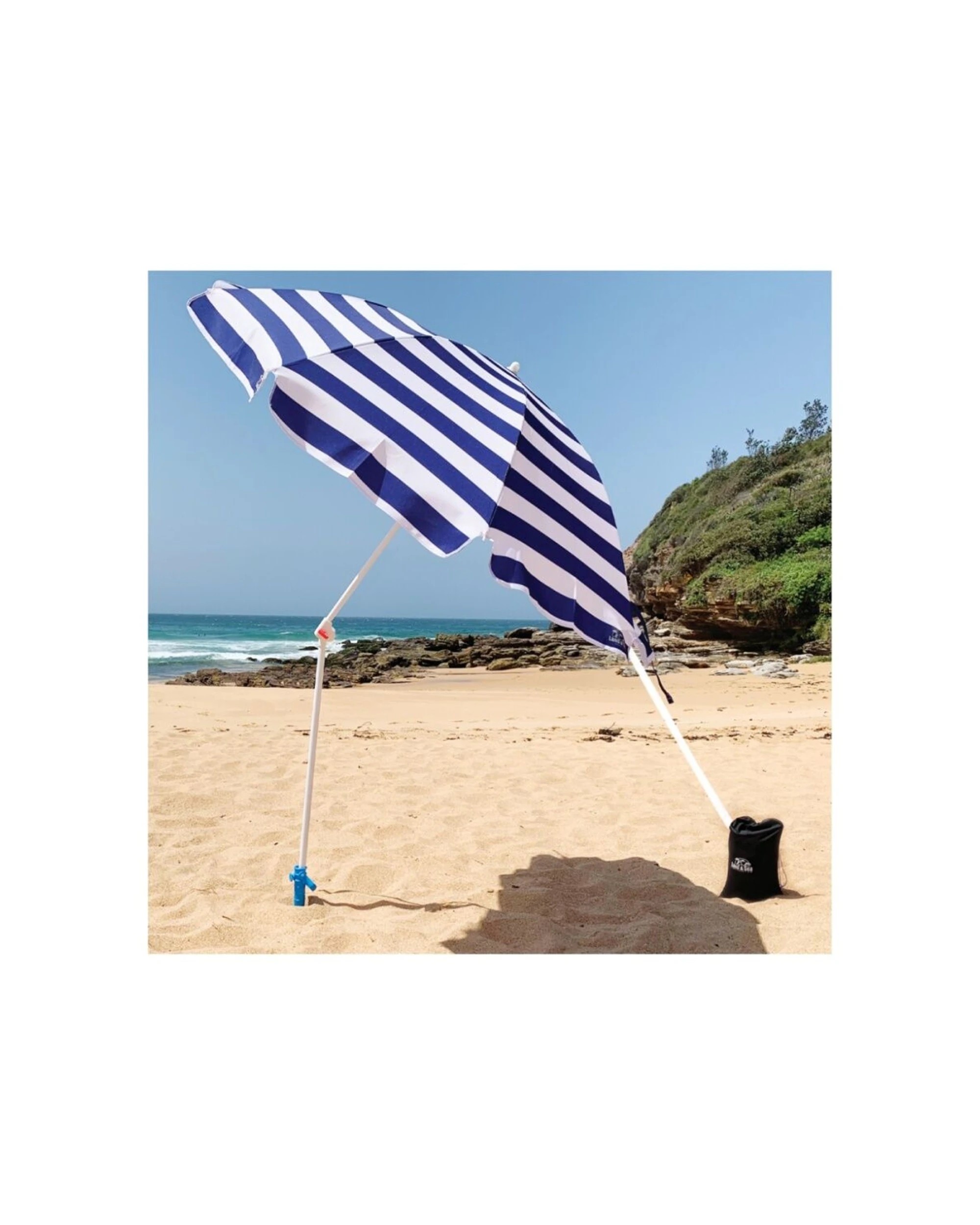2 Land & Sea Sports Sand Screw Bag Set/Kit for Beach Umbrellas - Blue, 2 of 2