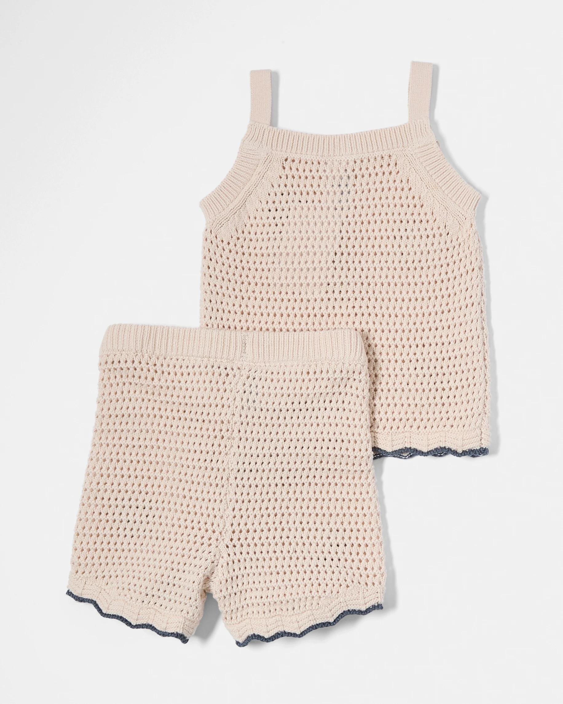 2 Sleeveless Crochet Set Chalk, 2 of 6