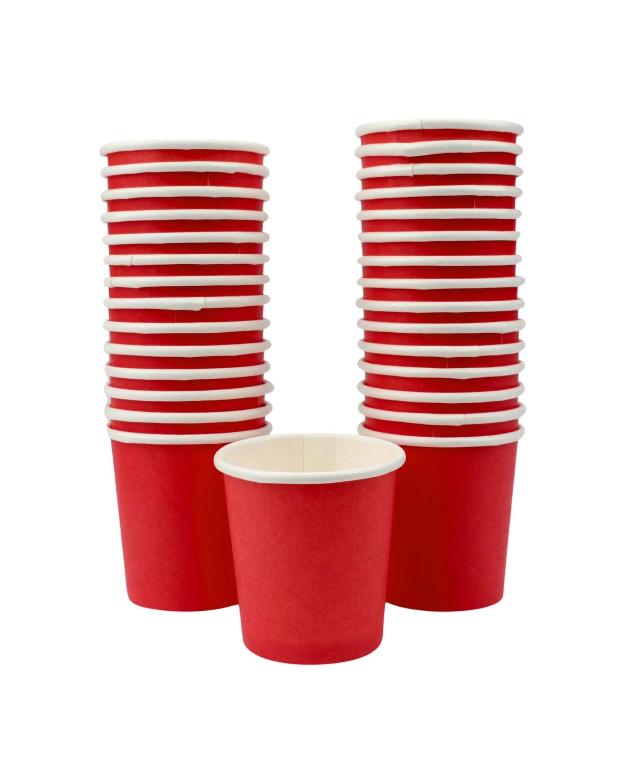 1 Partyware Earth Eco Red Paper Shot Cups 30ml Pack of 30 - Red, 1 of 3