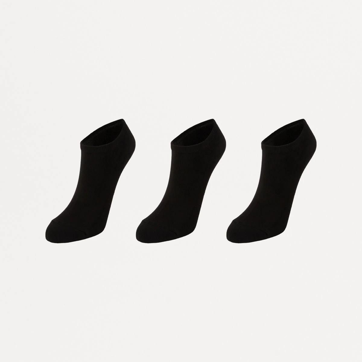 1 3 Pack Bamboo Terry Sneaker Socks BLACK, 1 of 3