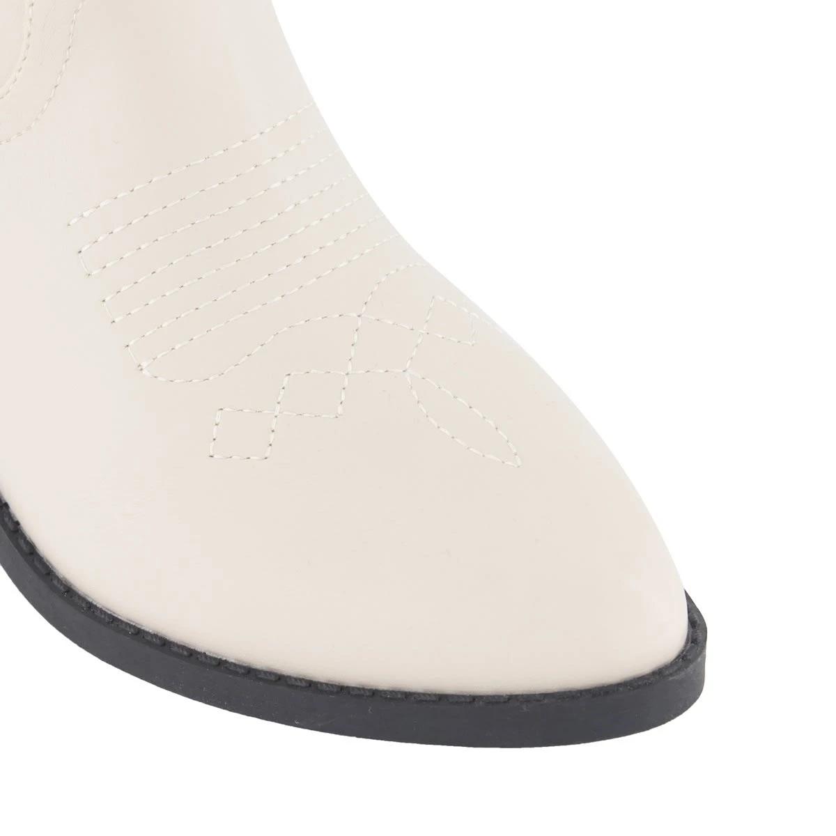 4 Senior Western Boots Cream, 4 of 4