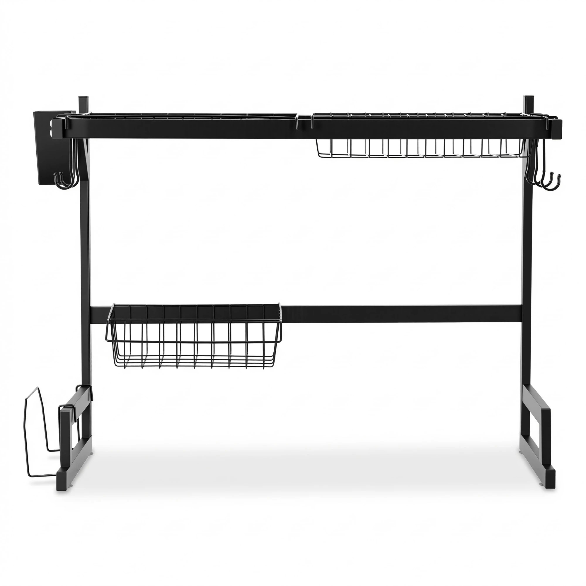 2 Cefito Dish Drying Rack for Kitchen Storage Organisation Kitchen Sink Organiser - Black, 2 of 2