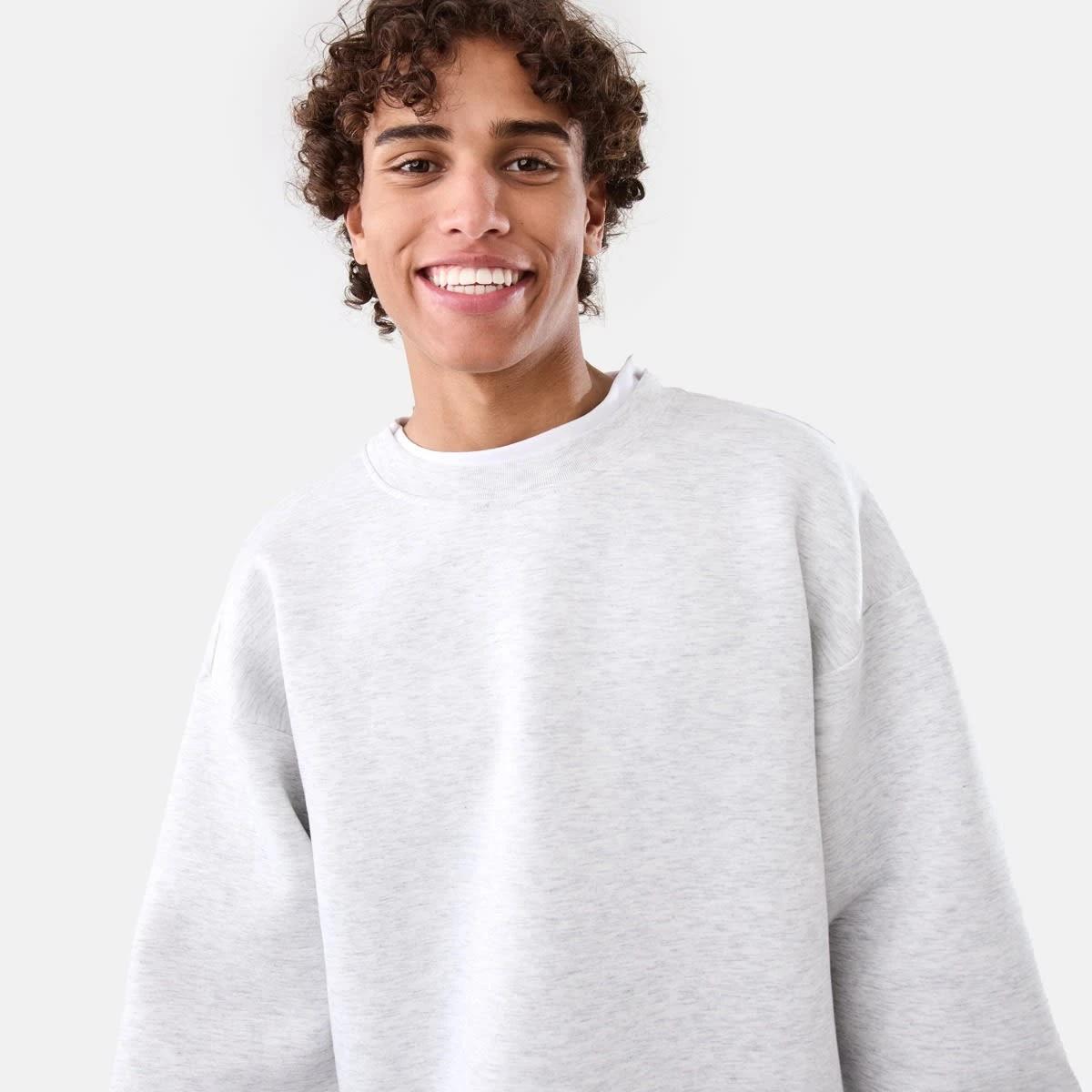 5 Scuba Oversized Crew Neck Sweatshirt WHITE MARLE, 5 of 6