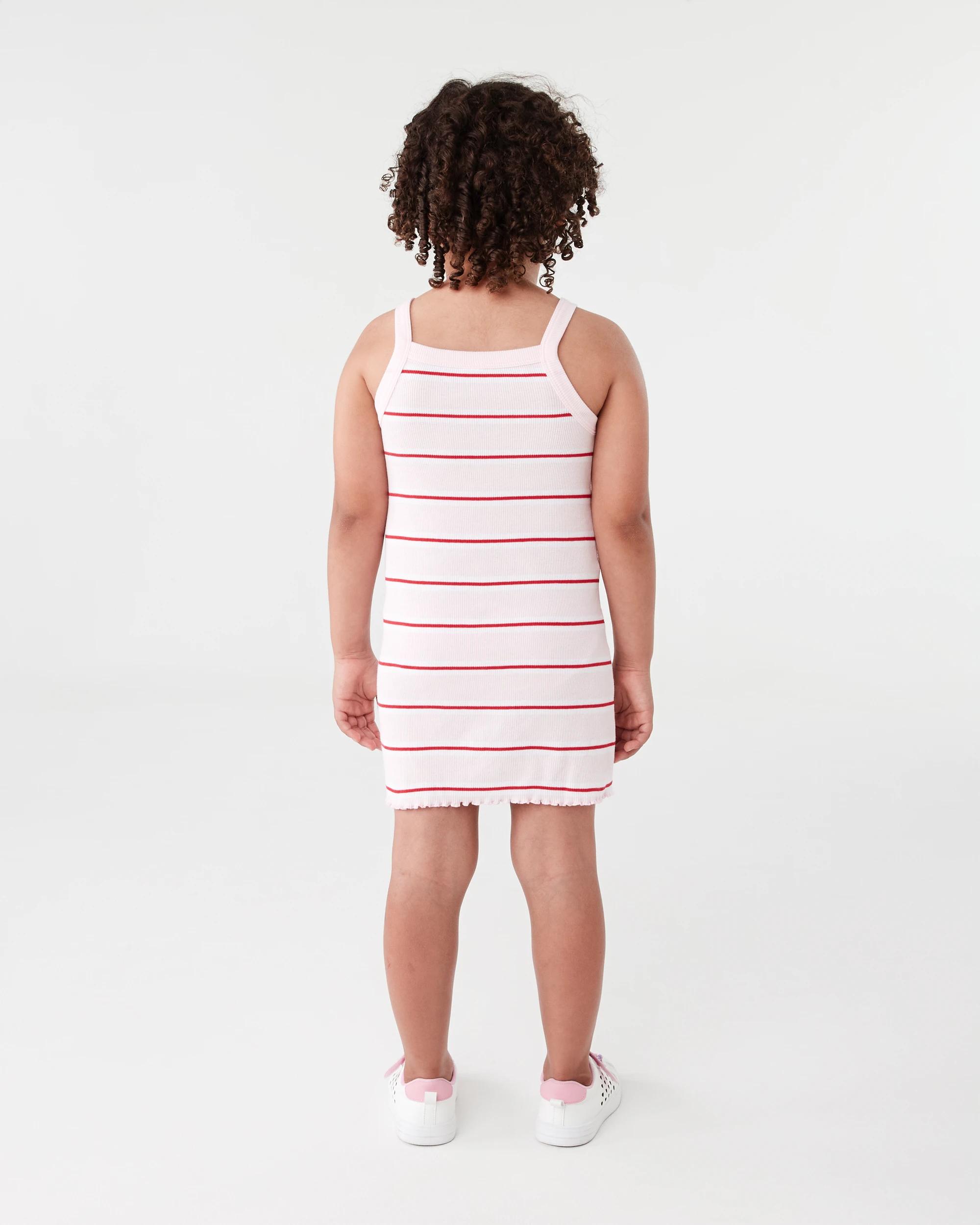 6 Sleeveless Ribbed Dress Pnk Stripe, 6 of 6