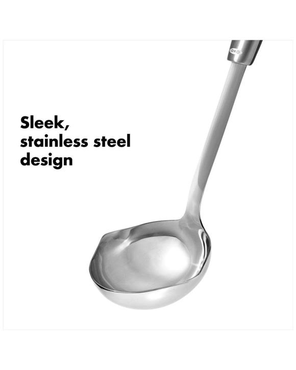 Oxo Stainless Steel Ladle With Pour Spouts And Non-slip Handle For Soup - Silver