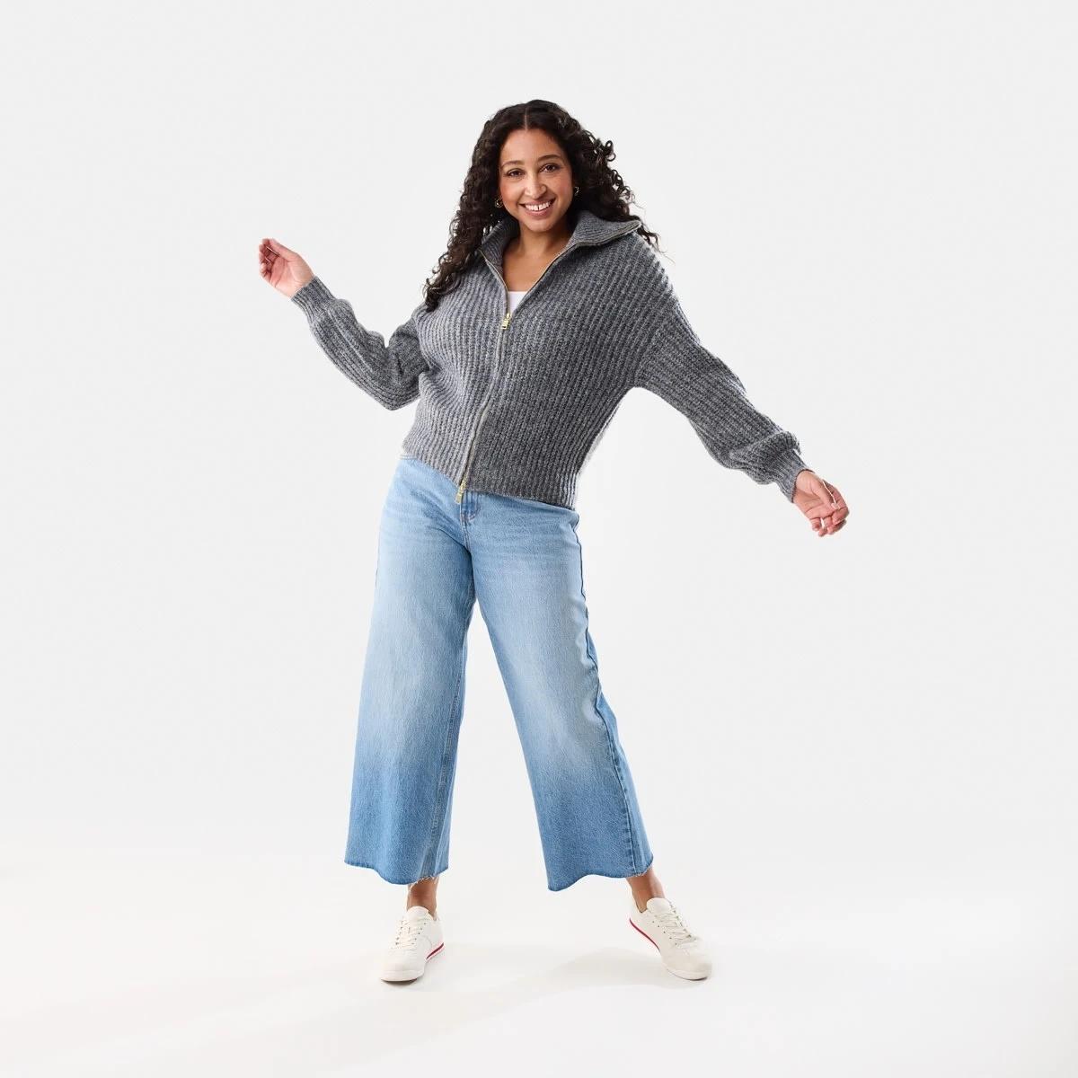 3 Fisherman Rib Knit Bomber Gry Chmrle, 3 of 10