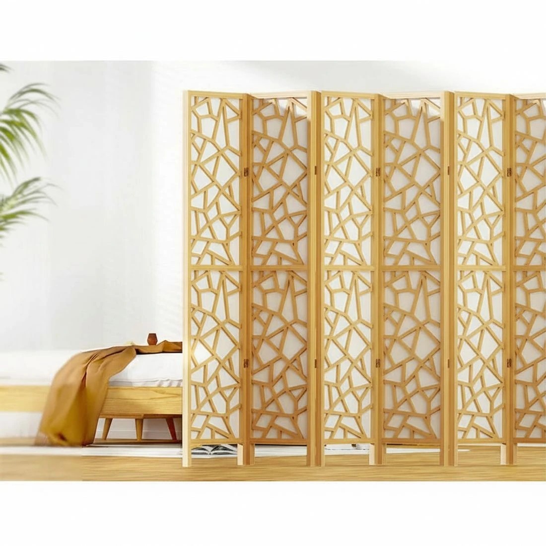 4 Artiss 8 Panel Room Divider Screen 325x170cm Clover Natural - Natural, 4 of 7