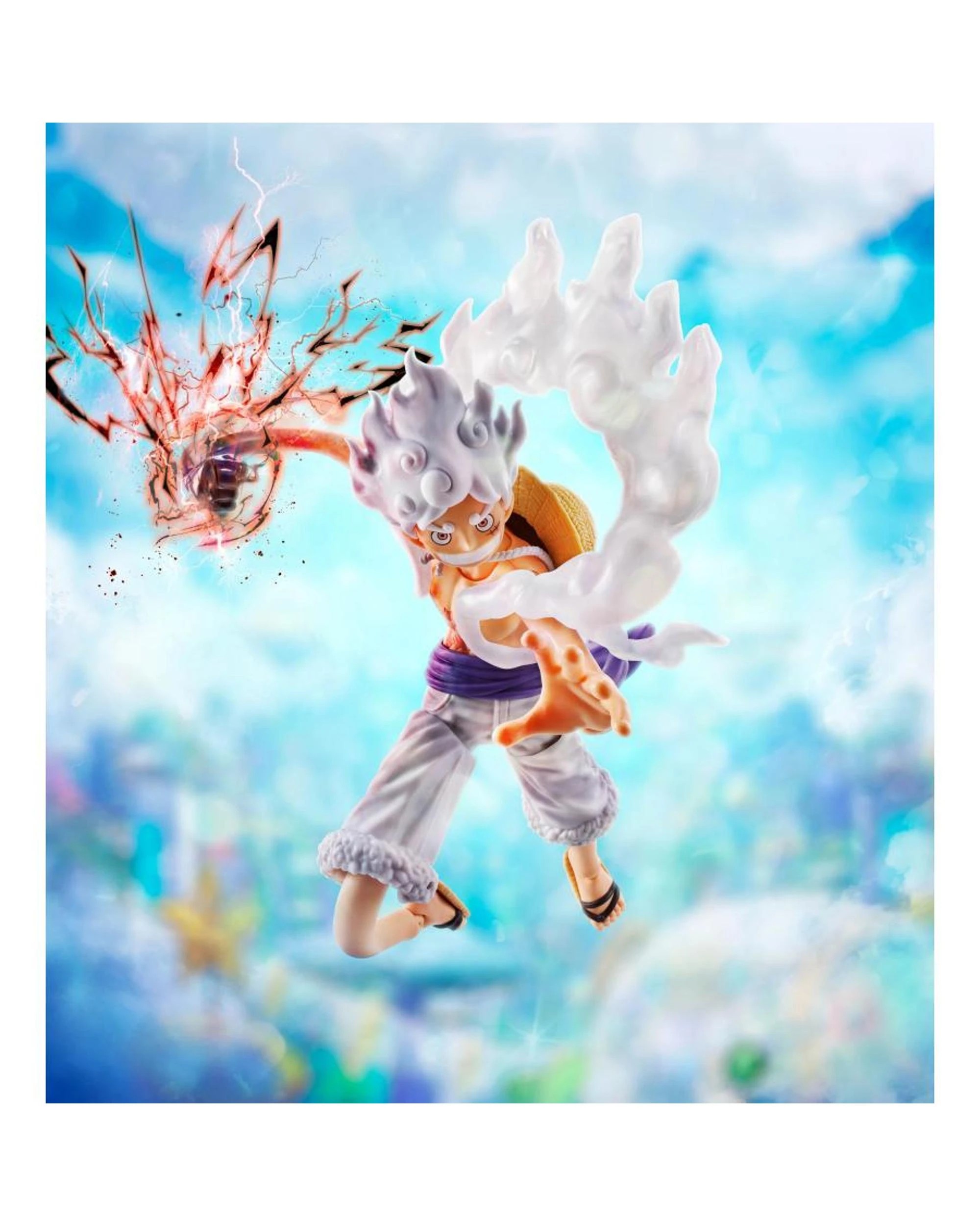 9 Tamashii Nations S.H.Figurarts One Piece Monkey D Luffy Gear 5 Future Island Egghead Figure, 9 of 9