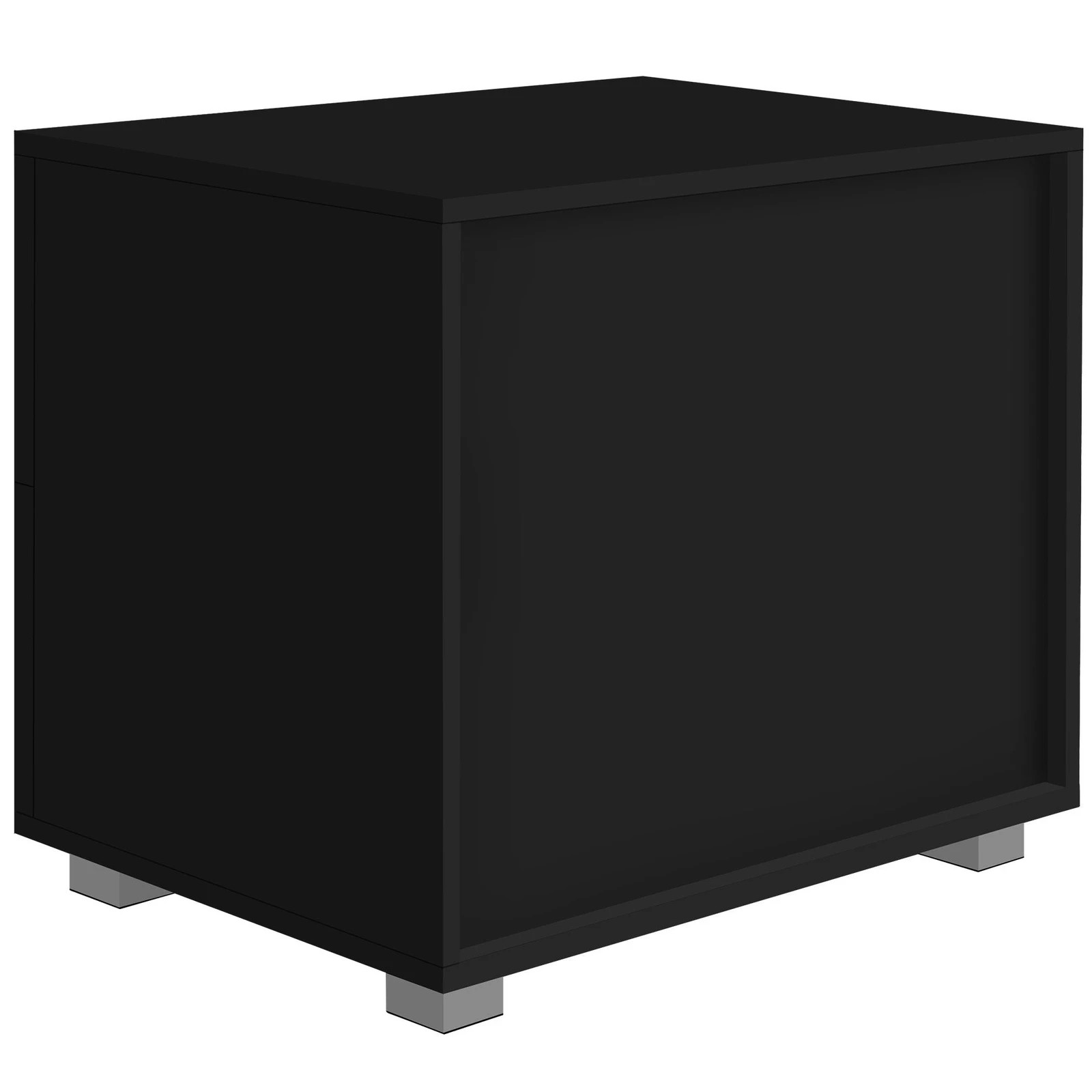 3 Alfordson 2x Bedside Table Nightstand 4 Side High Gloss Black Side End Table - Black, 3 of 7