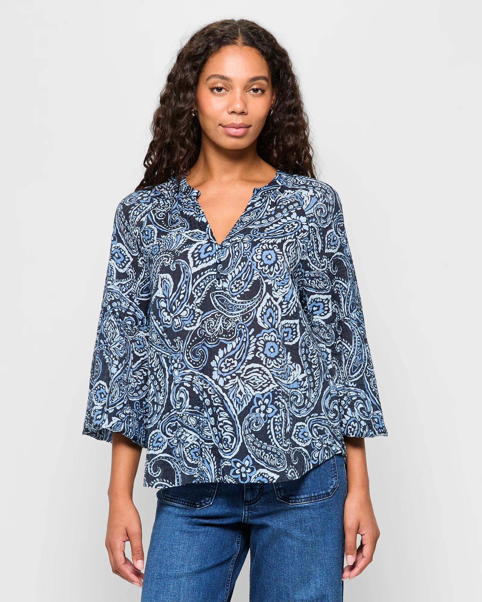 1 Target Femme Texture Blouse SCARF PRINT, 1 of 5