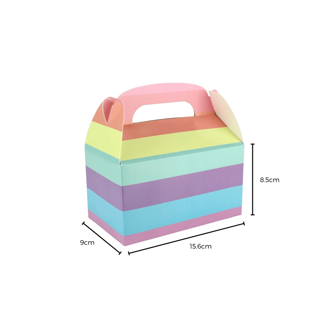 2 Party Maker Pastel Stripe Lolly/Treat Boxes with Handle Pack of 6, 2 of 2