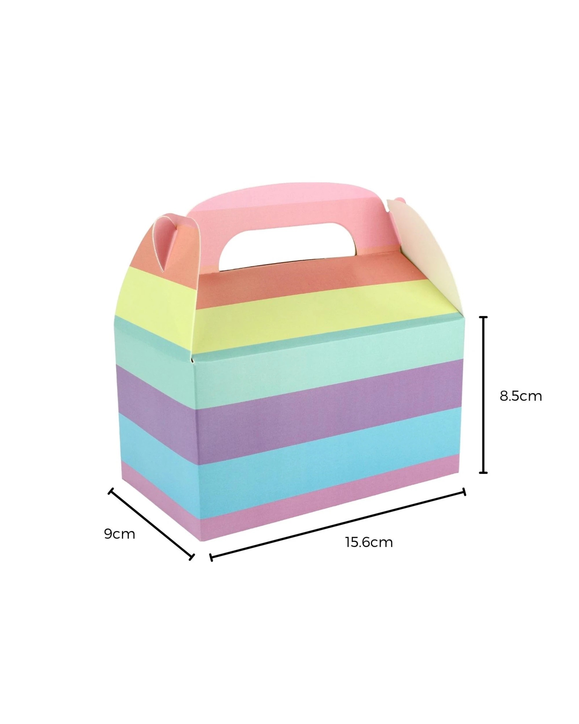 2 Partyrama Pastel Stripe Lolly/Treat Boxes with Handle Pack of 6 - Pastel, 2 of 2