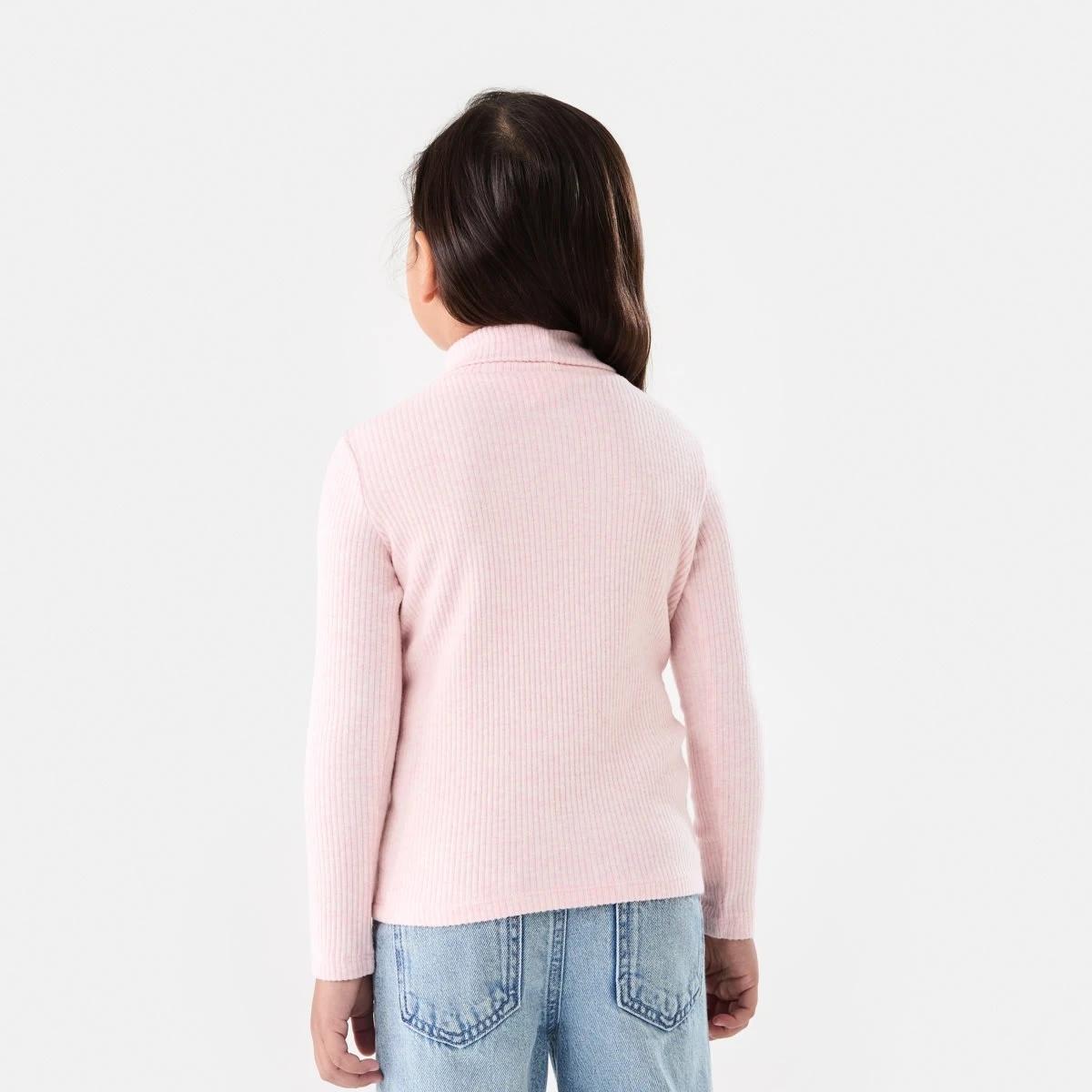 2 Long Sleeve Skivvy Top Pink Marle, 2 of 6