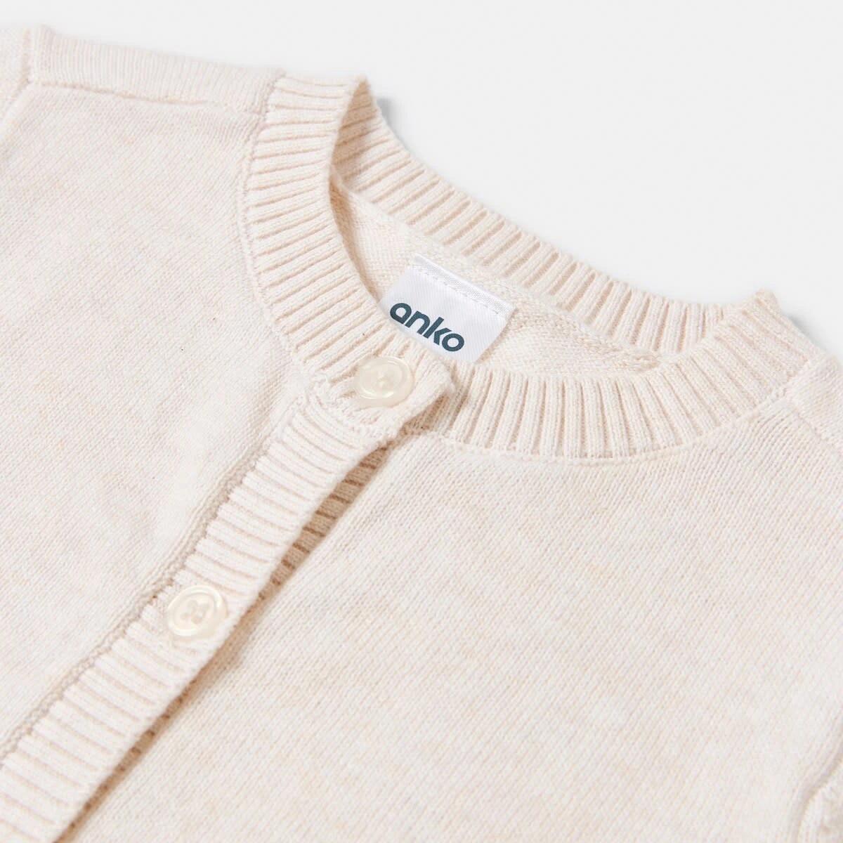 3 Newborn Cardigan HONEY OAT MARLE, 3 of 4