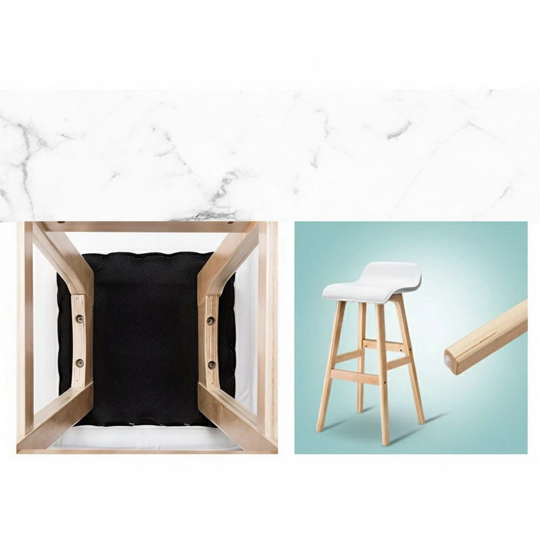 4 Artiss 2x Bar Stools en Stool - White, 4 of 8