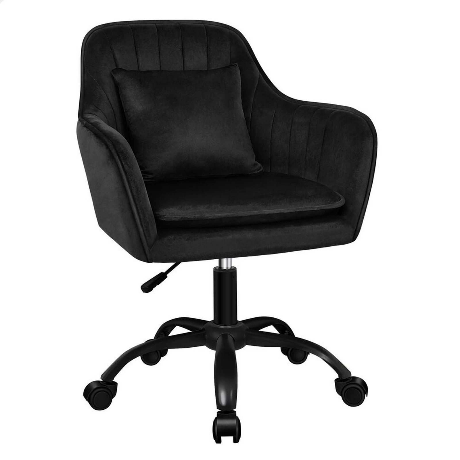 1 Alfordson Velvet Office Chair Fabric Armchair Computer Swivel Adult Kids - Black, 1 of 10