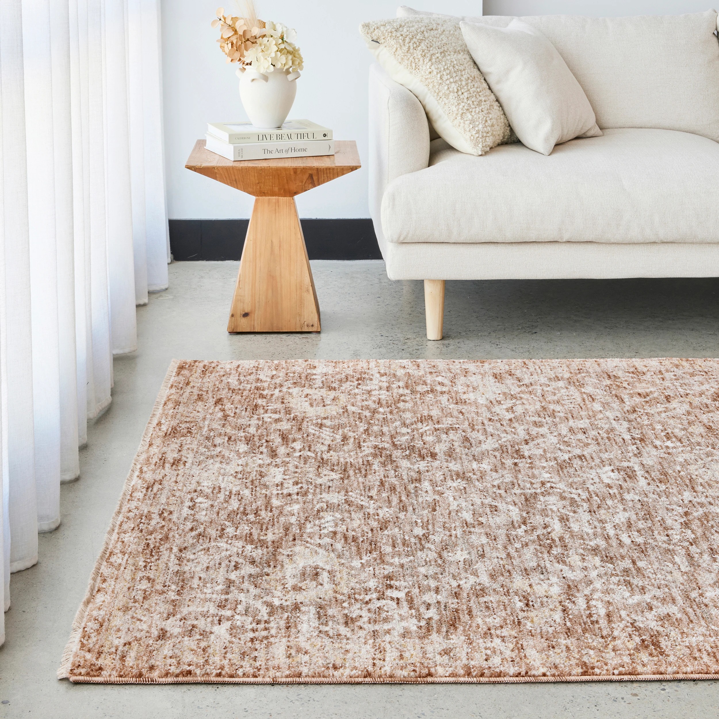 1 Common Ground Rugs Aegean Alvin 400x300cm - Extra Extra Large Bedroom Rug - Brown, 1 of 7