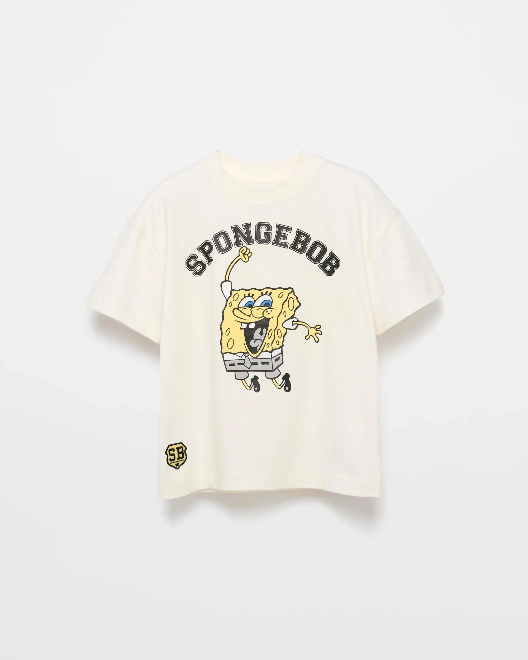 1 SpongeBob Australian Cotton Spongebob Oversize T-shirt CREAM, 1 of 2