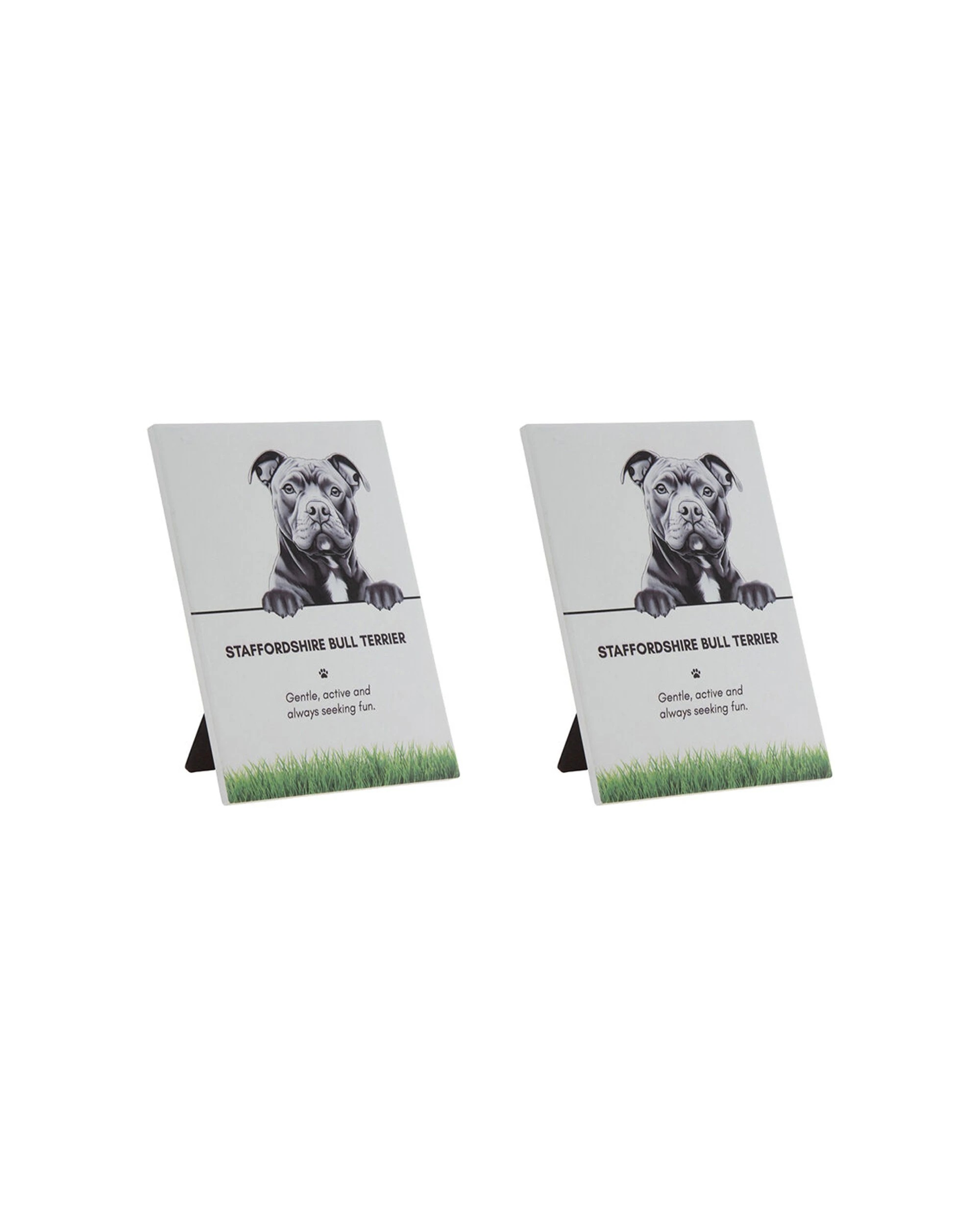 1 Bramble Bay 2PK Pet Wall Art Plaque Staffordshire Bull Terrier Dog Lovers Gift 16.5x21cm - Multi, 1 of 3
