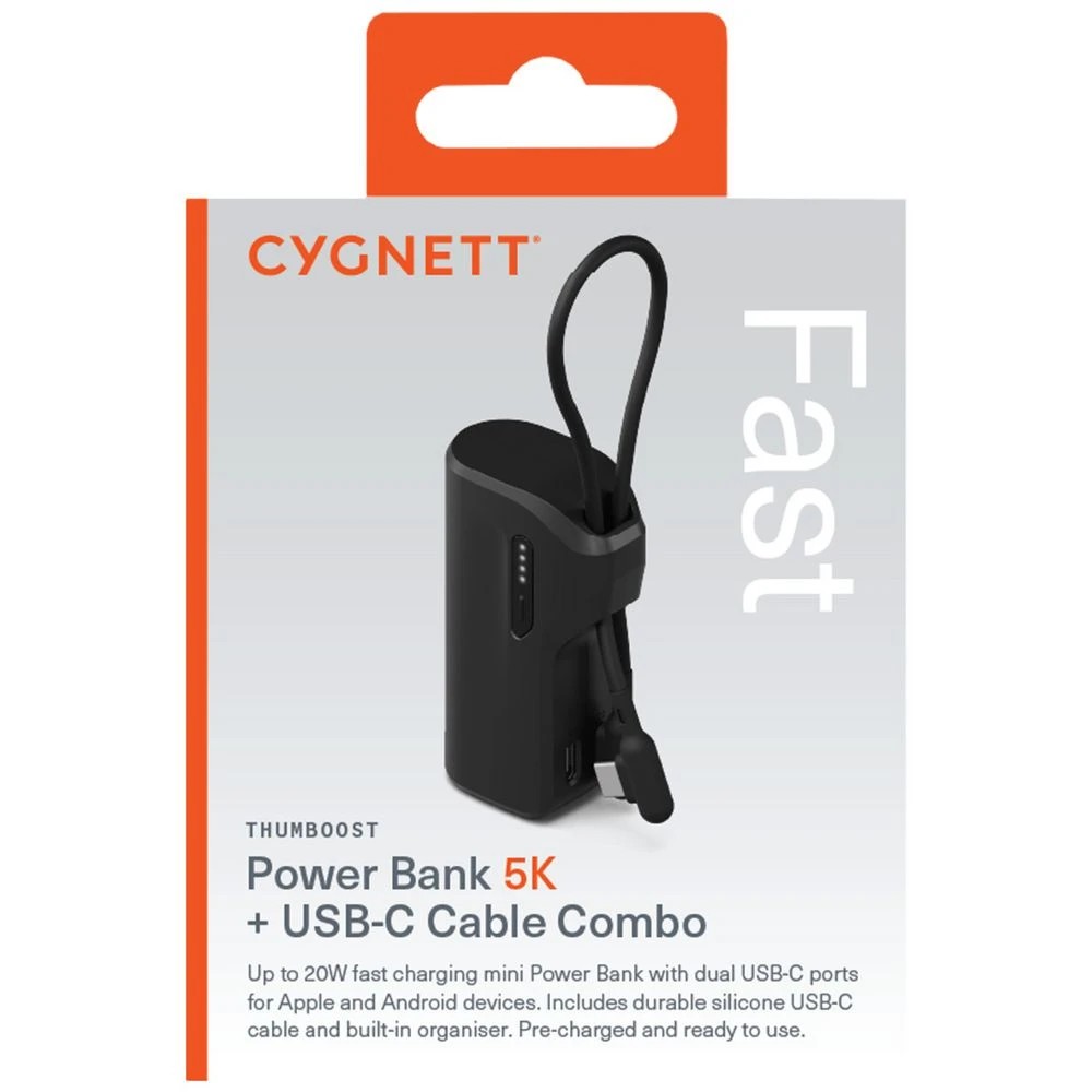 4 Cygnett ThumBoost 5,000mAh Powerbank Onyx Black, 4 of 4