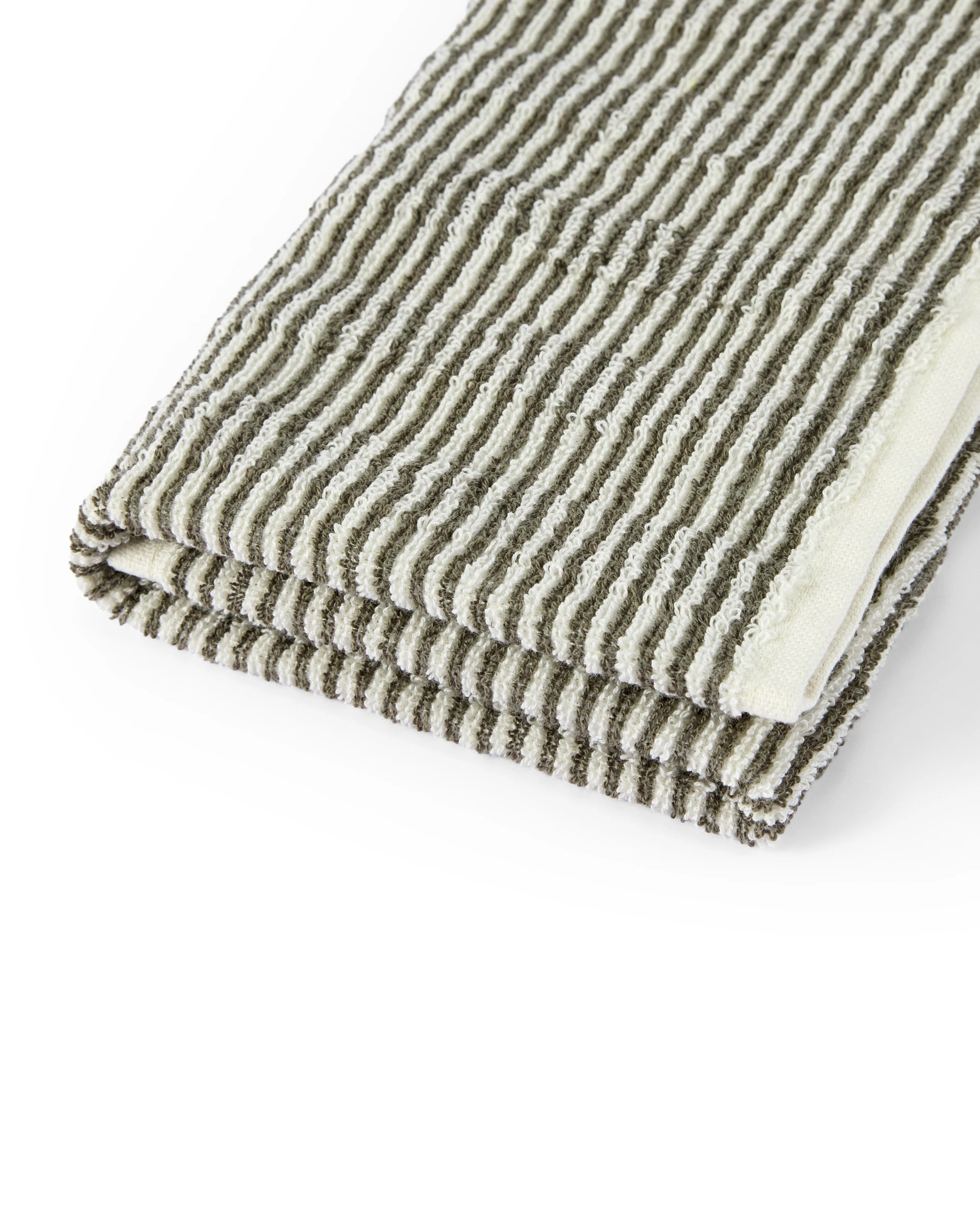 4 Micro Stripe Cotton Hand Towel - Green, 4 of 5