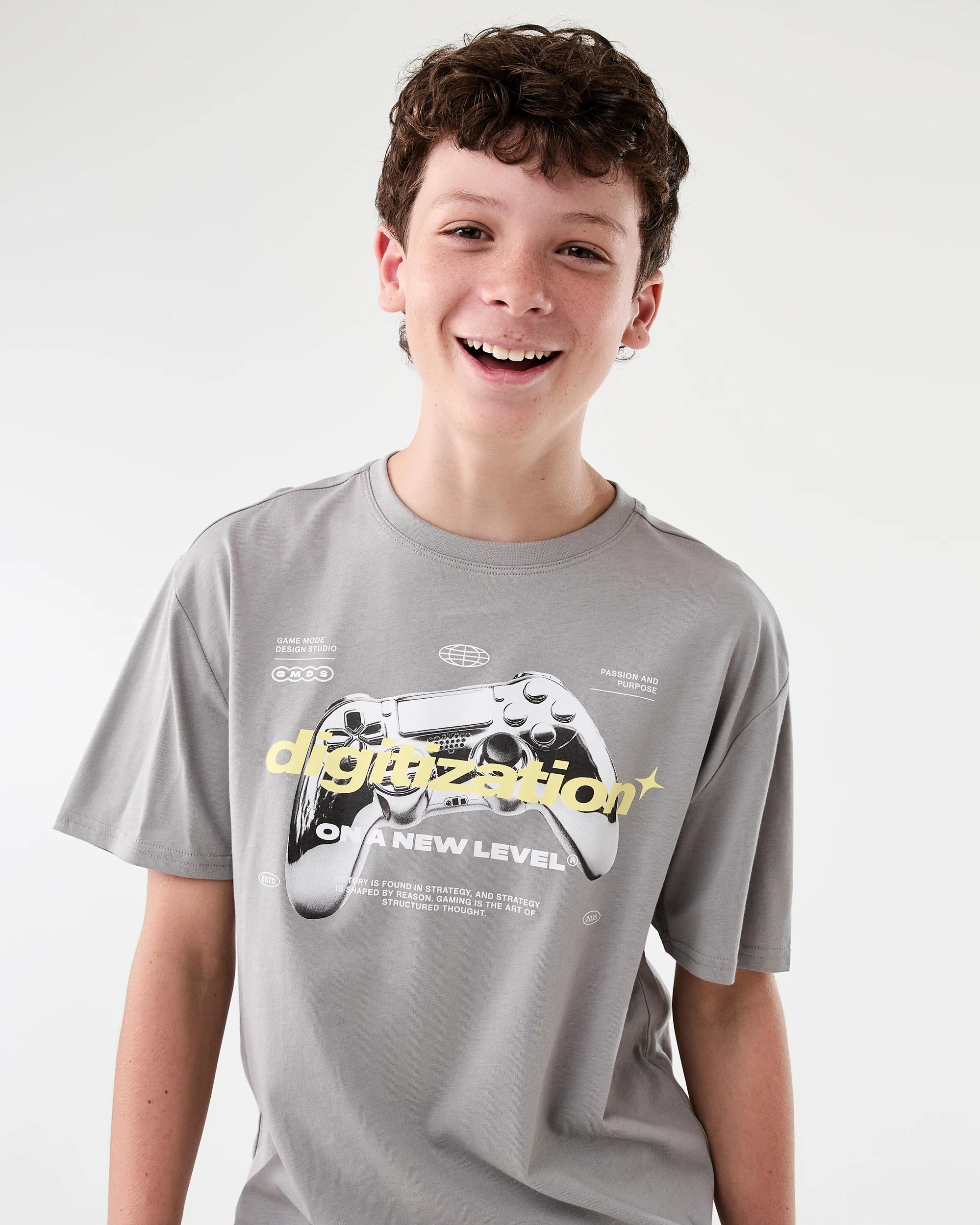 4 Short Sleeve Graphic Print T-shirt Fd Slate, 4 of 7