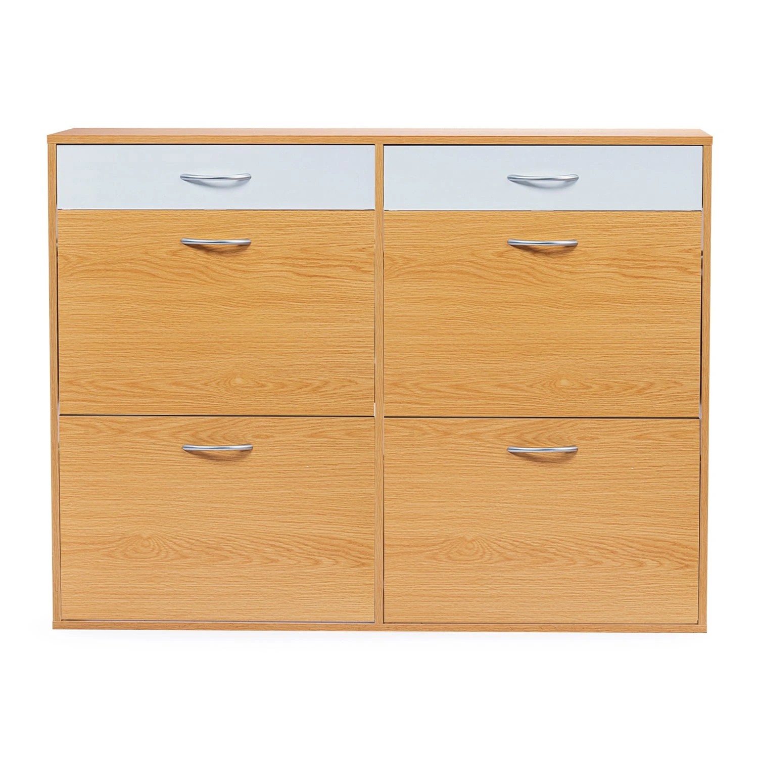 6 Foret Shoe Cabinet Shoes Storage Rack Organiser Side Hallway Wooden Shelf Drawer, 6 of 8