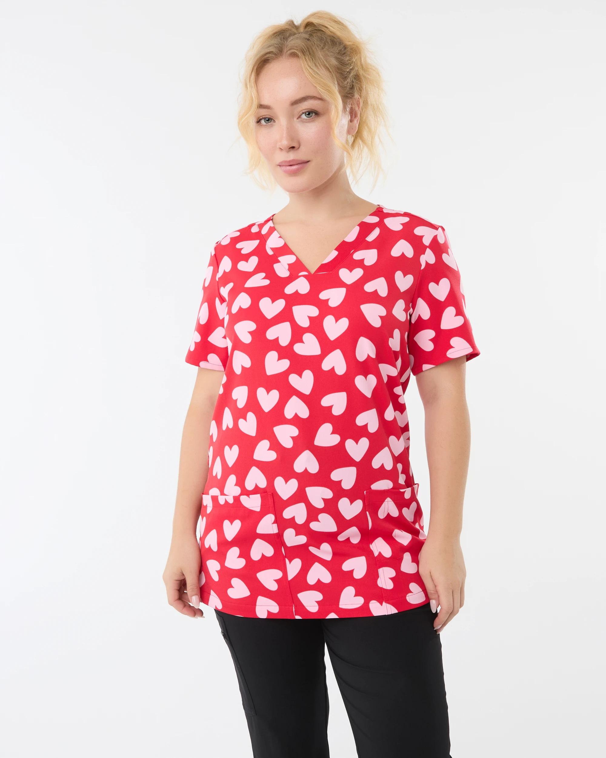 2 Scrub Top Red Hearts, 2 of 10