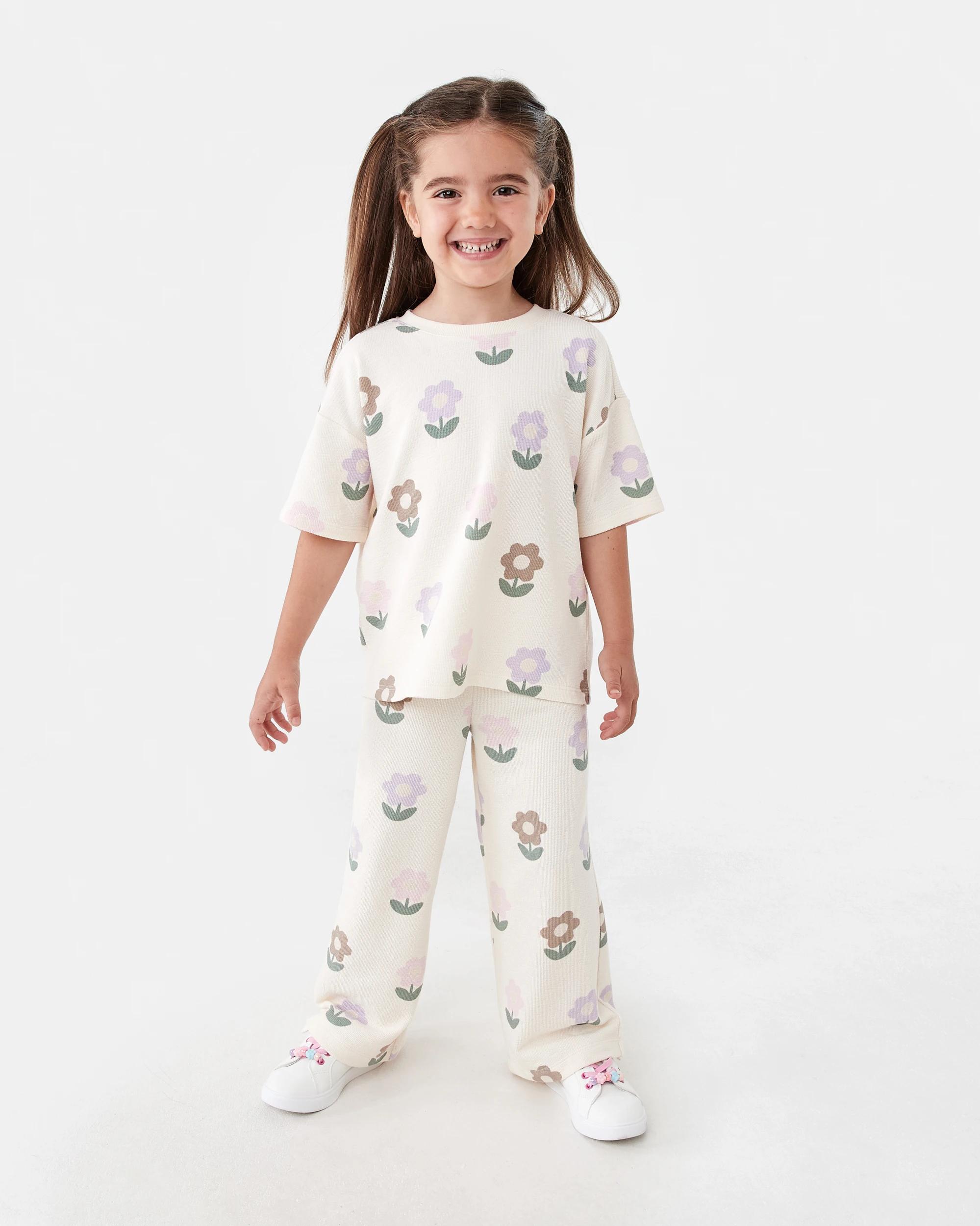 5 Slub Jacquard Pants Bge Floral, 5 of 6