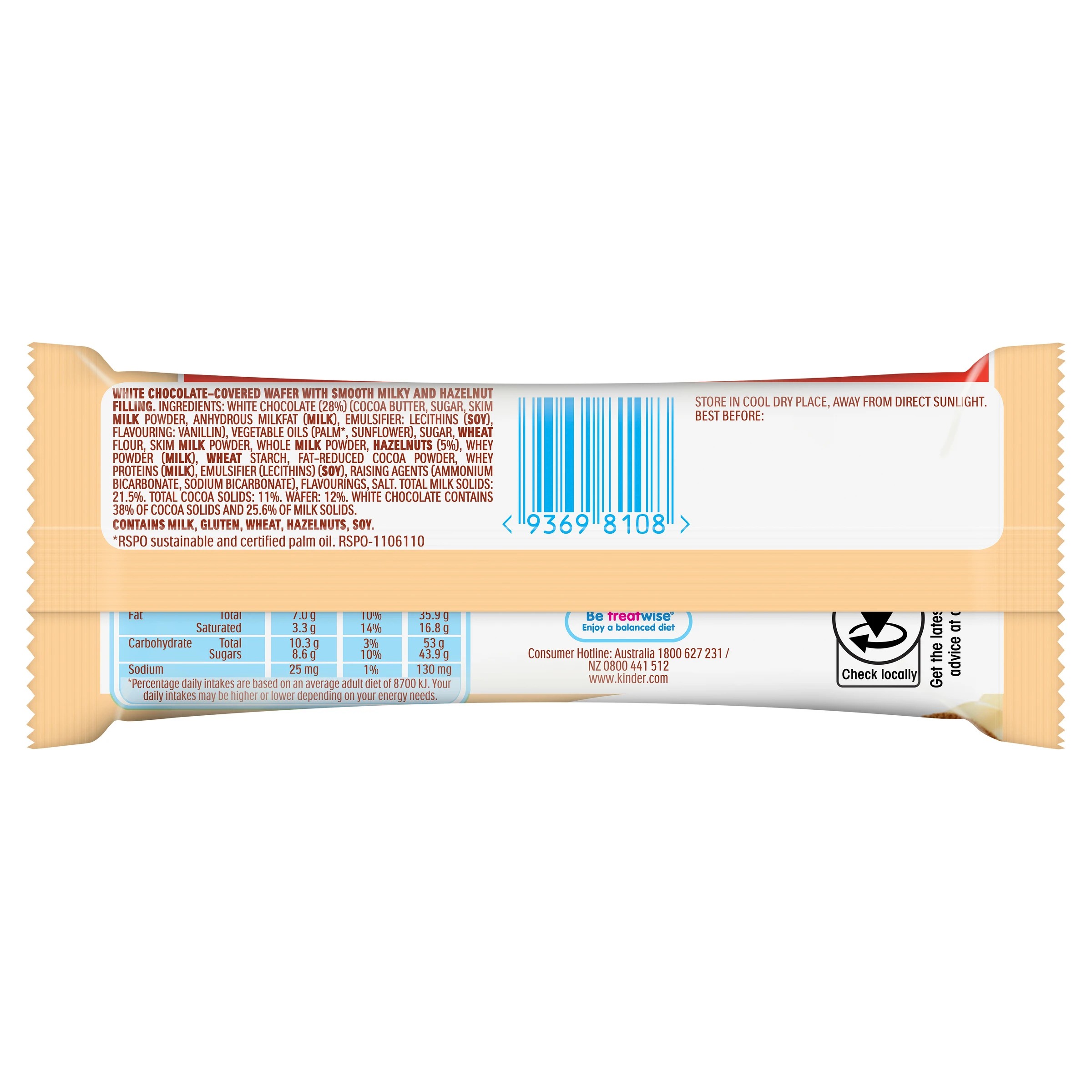 2 Kinder Bueno White Chocolate Bar 39g, 2 of 7