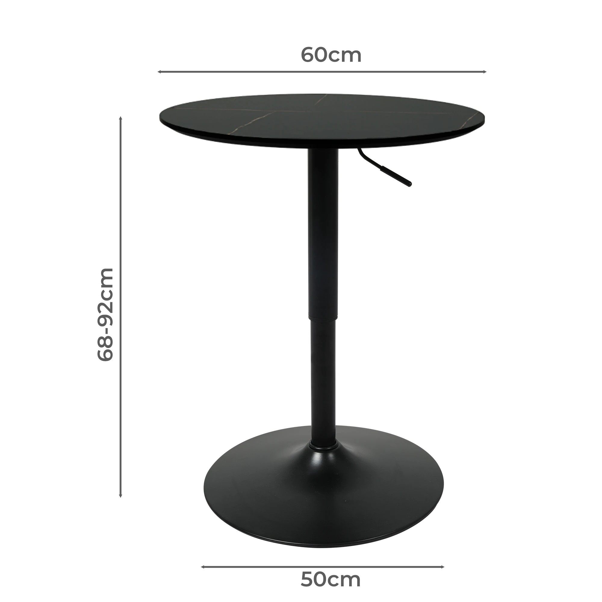 3 Levede Bar Table Swivel Gas Lift - Black, 3 of 7