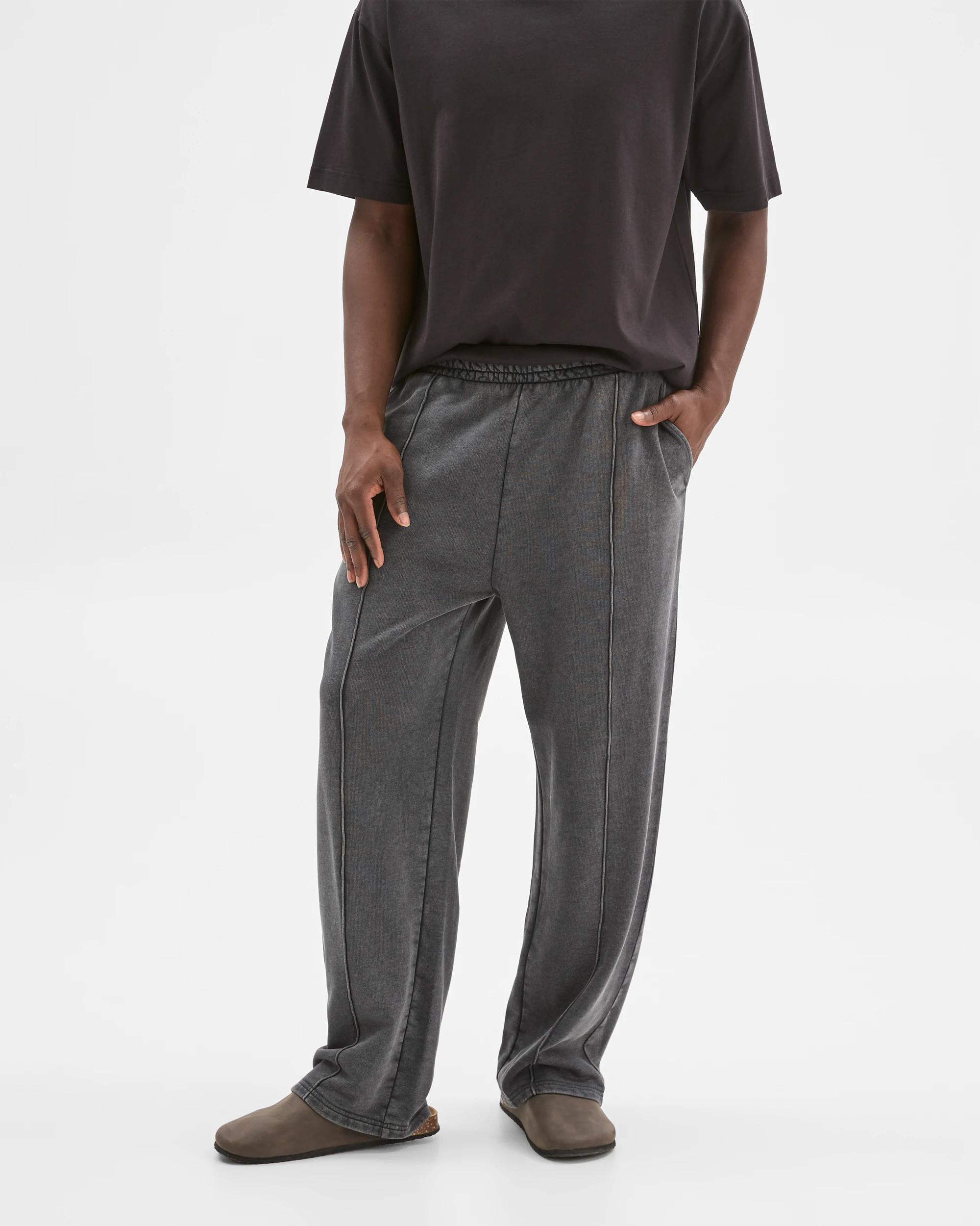 3 Commons Australian Cotton Blend Loose Uncuffed Trackpants WASHED BLACK, 3 of 6