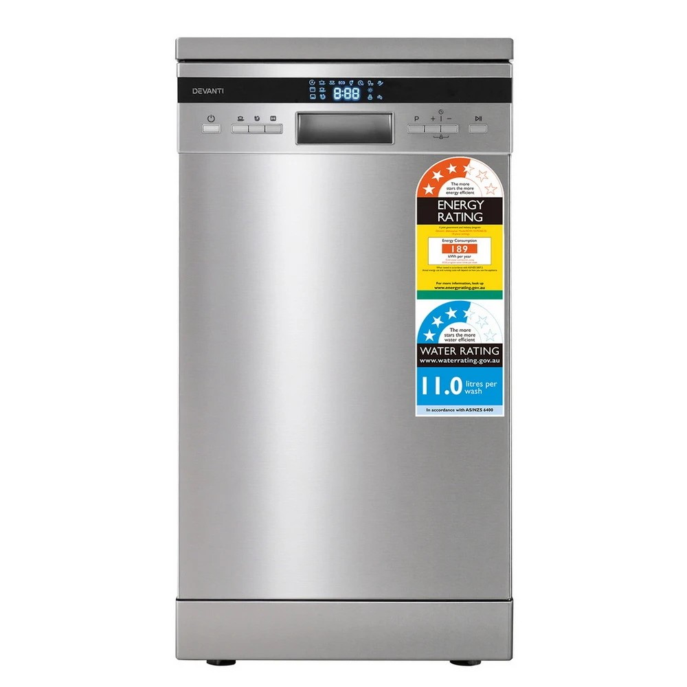 1 Devanti 10 Place Settings Freestanding Dishwasher - Silver, 1 of 7