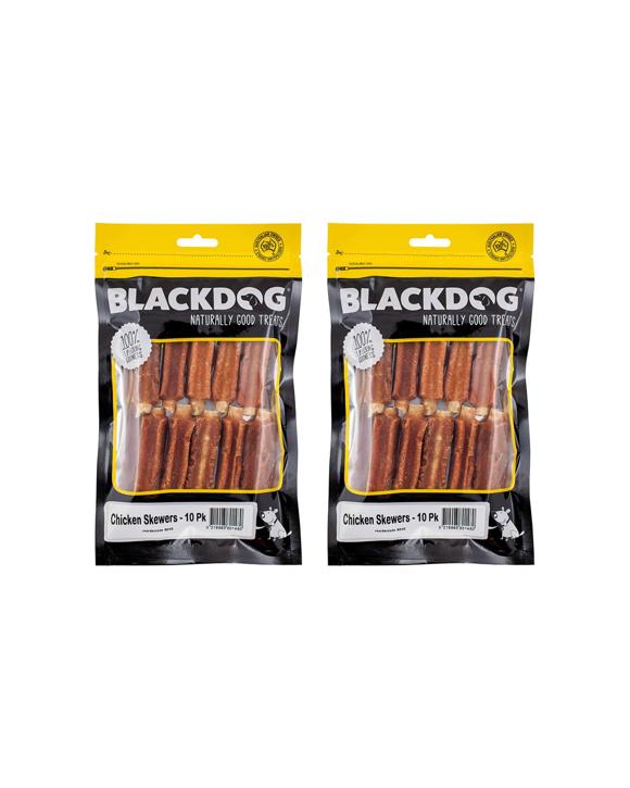 Blackdog Chicken Skewers Rawhide Stick Dog Treats 20 Pack High Protein Low - Brown