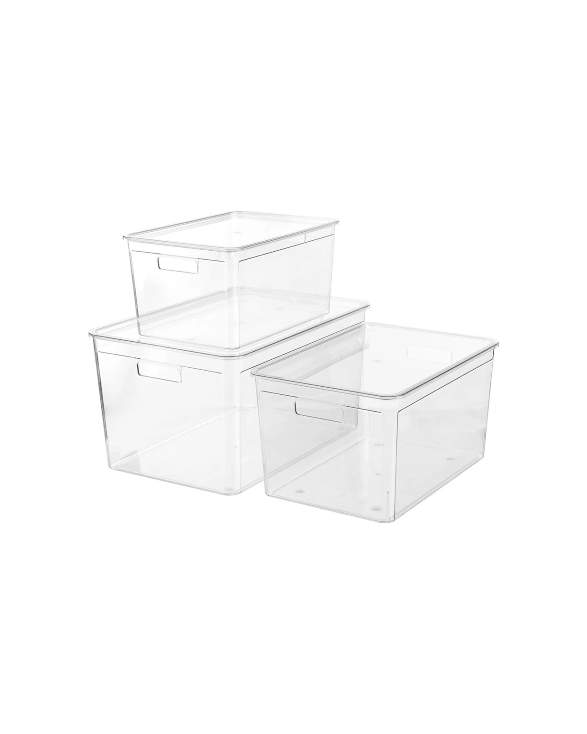 9 Boxsweden Crystal Stackable Lidded Organisation Storage Box 20L - Clear, 9 of 9
