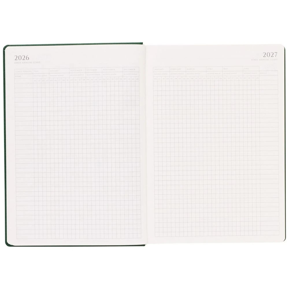 5 J.Burrows A4 Day to Page Textured FY26/27 Diary Green, 5 of 6